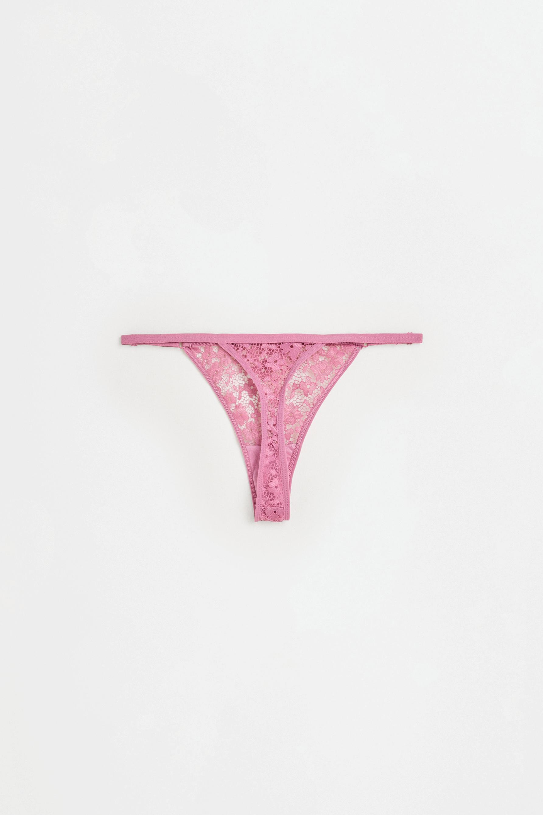 Lace thong — PINK