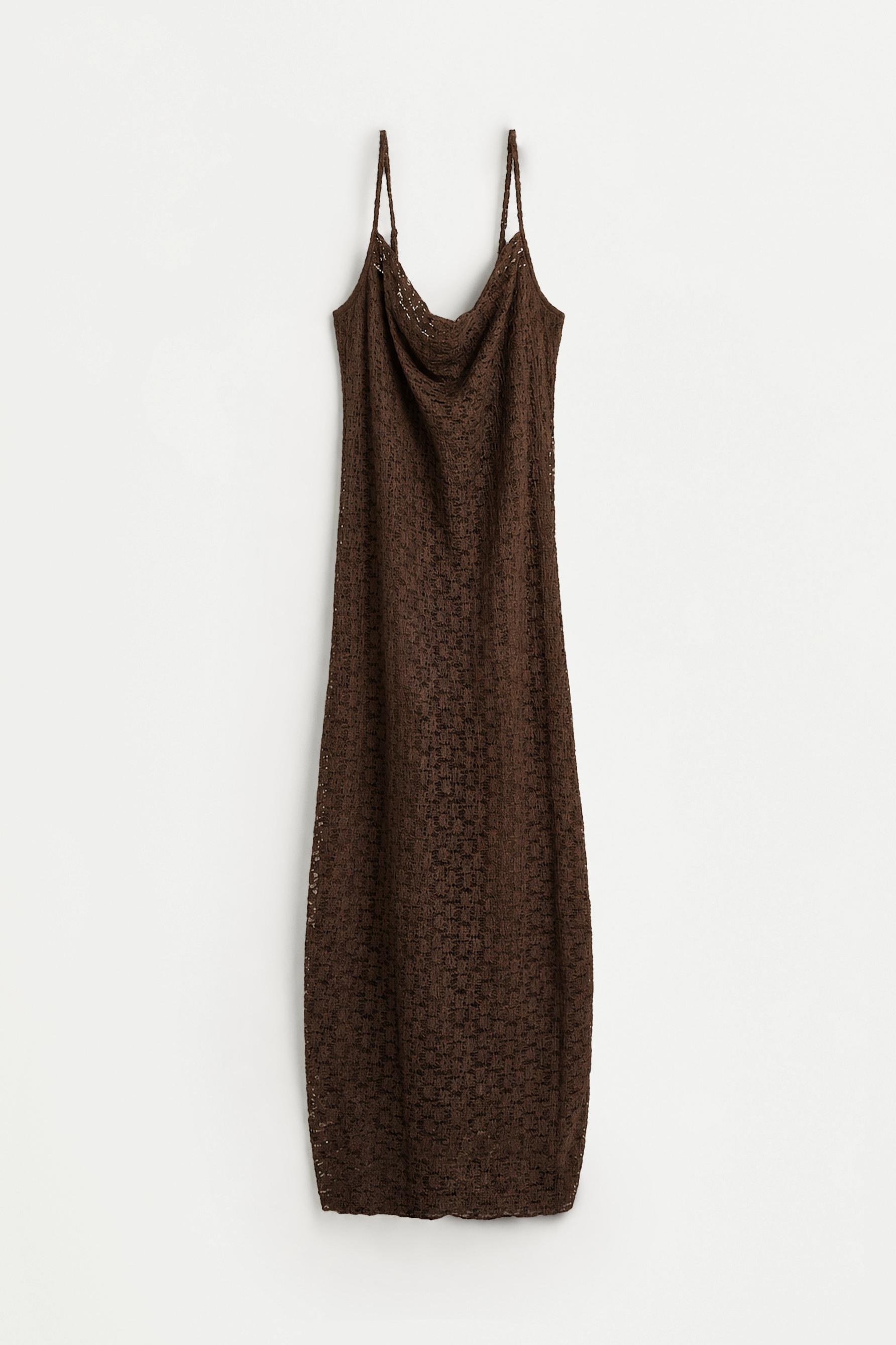 Lace midi dress — CHOCOLATE