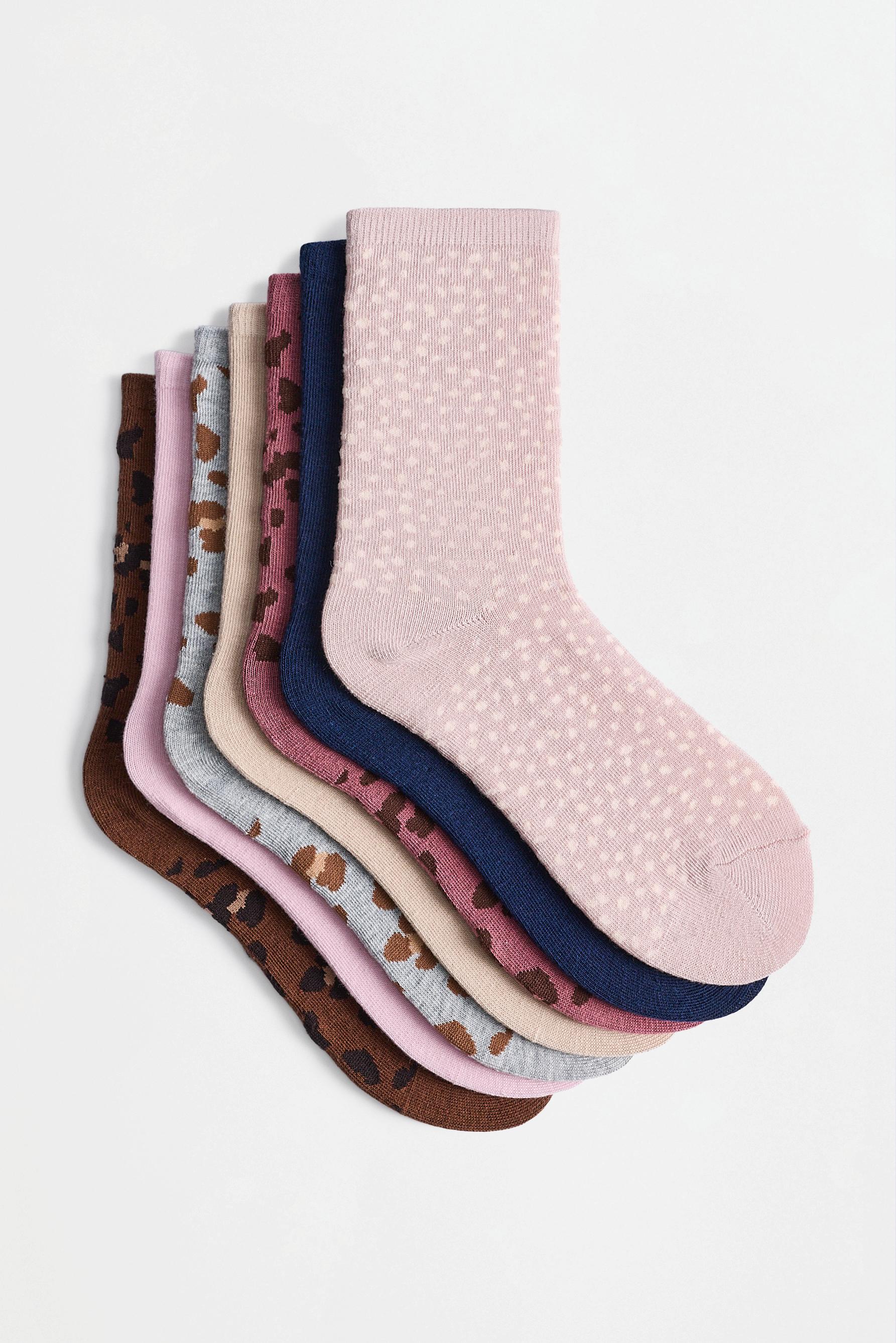 Mixed long socks (7-pack) — LEOPARD PRINT