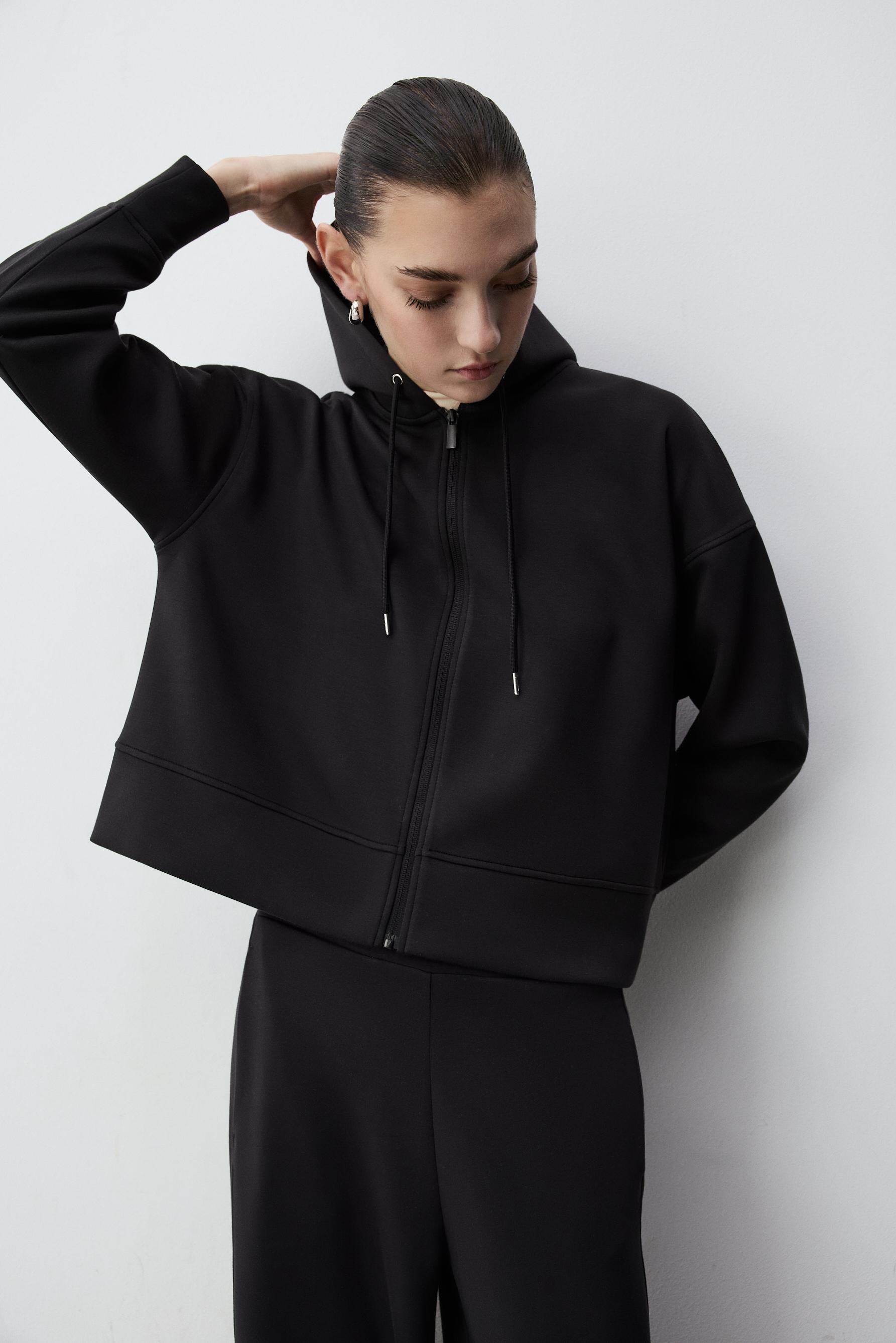 Sudadera cremallera felpa fluida