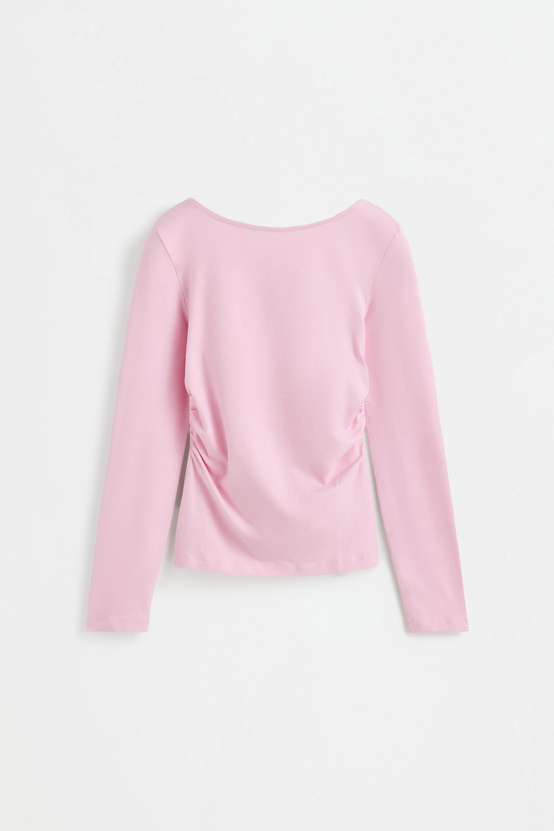 Ruched T-shirt — PASTEL PINK