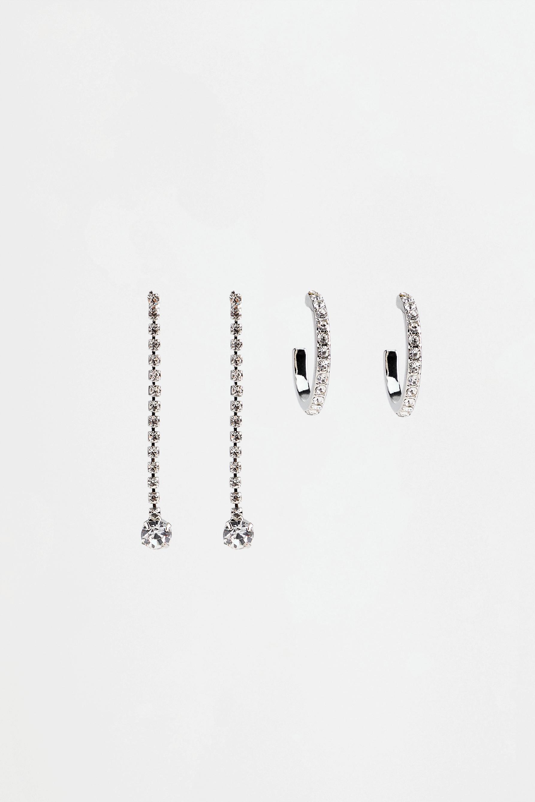 Pendientes combinados strass (Pack 2)
