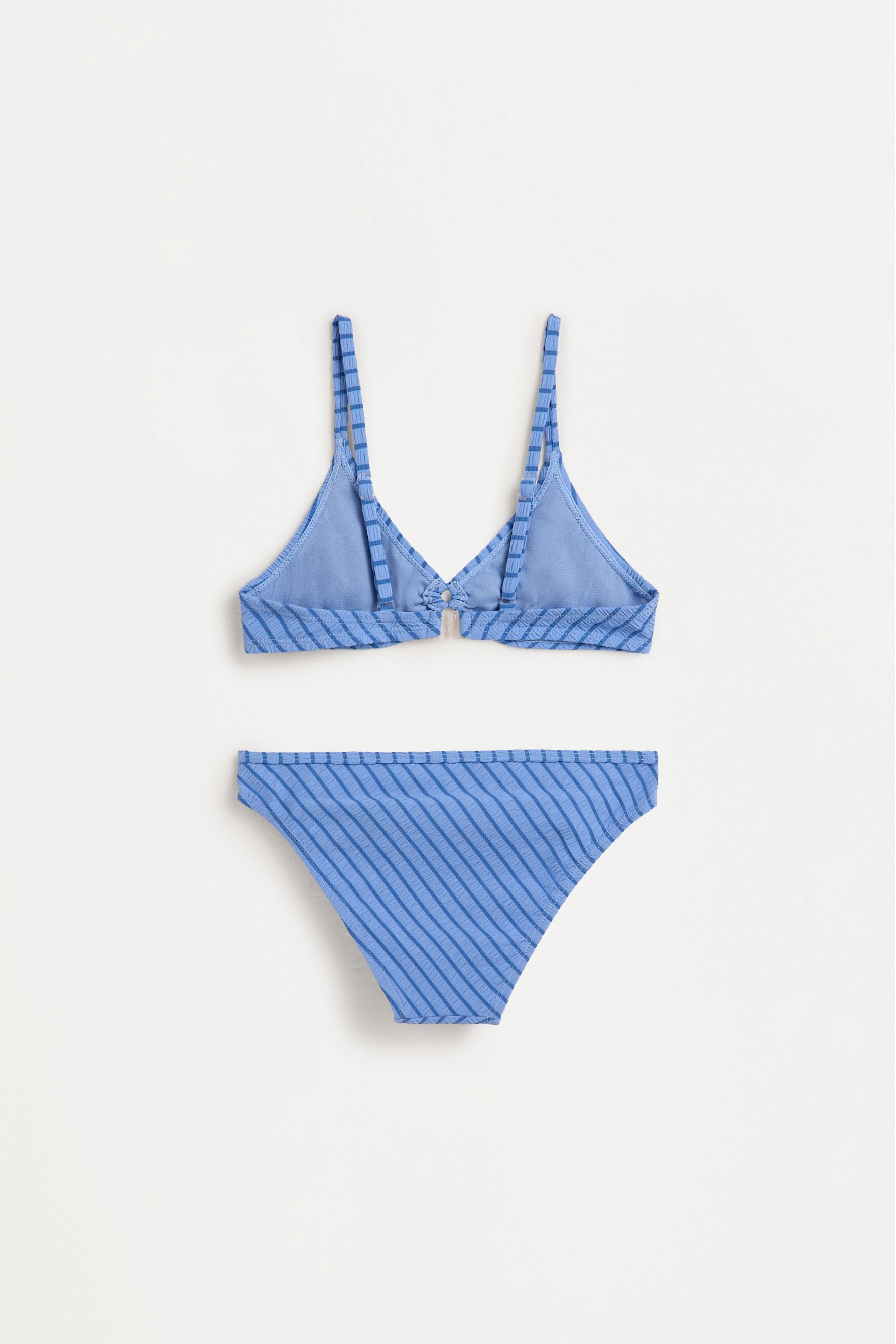 Girls' Blue Striped Bikini — BLUE