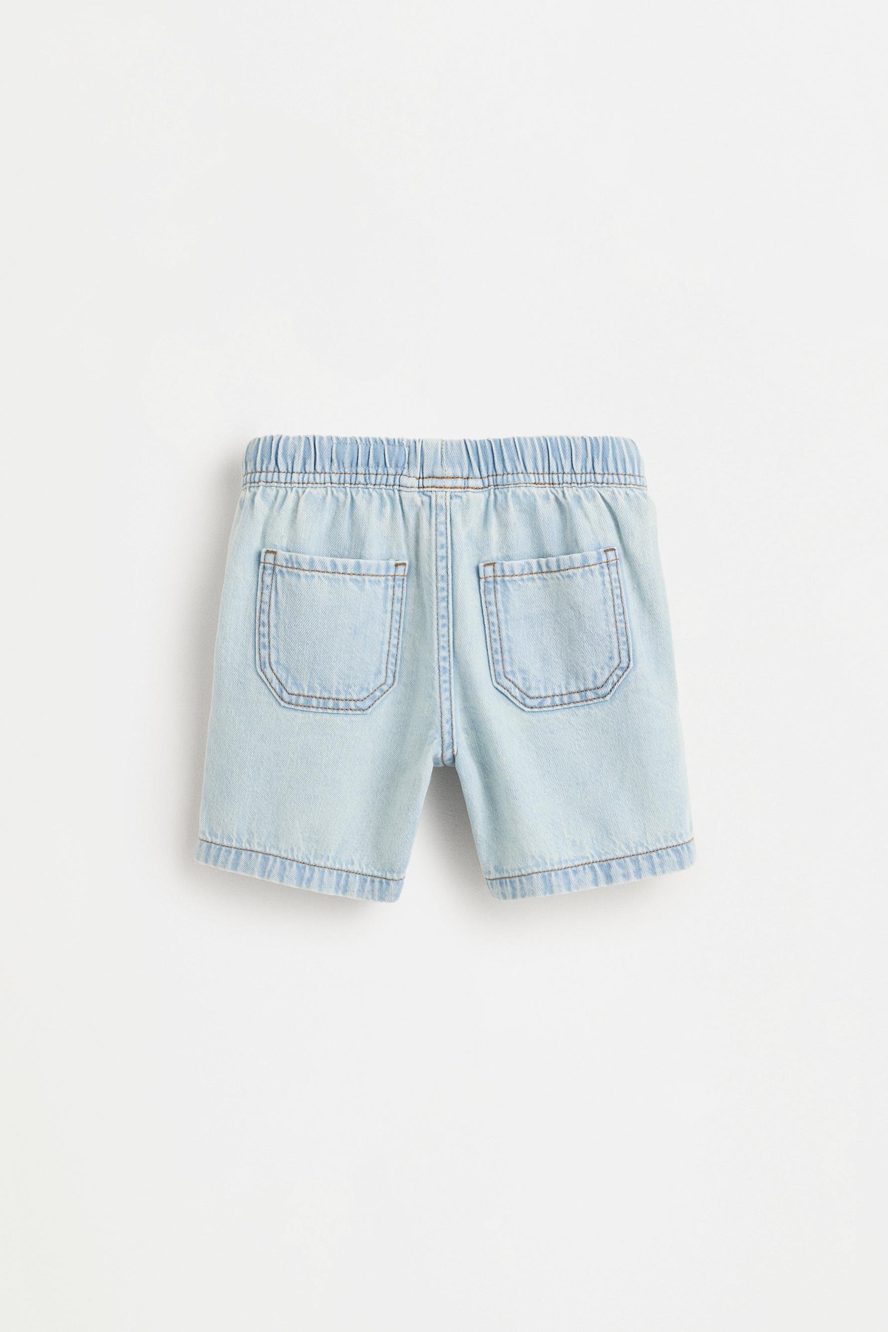 Denim jogger Bermuda shorts — PALE BLUE