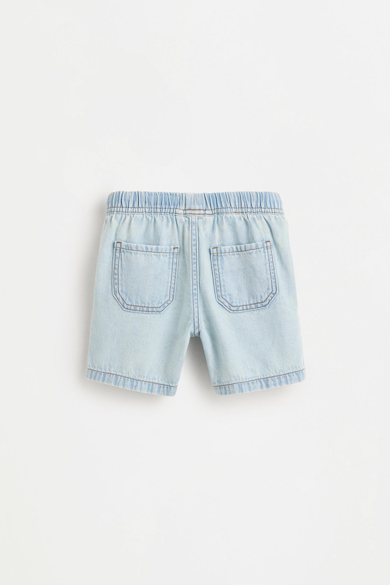 Denim jogger Bermuda shorts — PALE BLUE