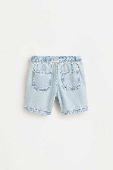 Denim jogger Bermuda shorts — PALE BLUE 2