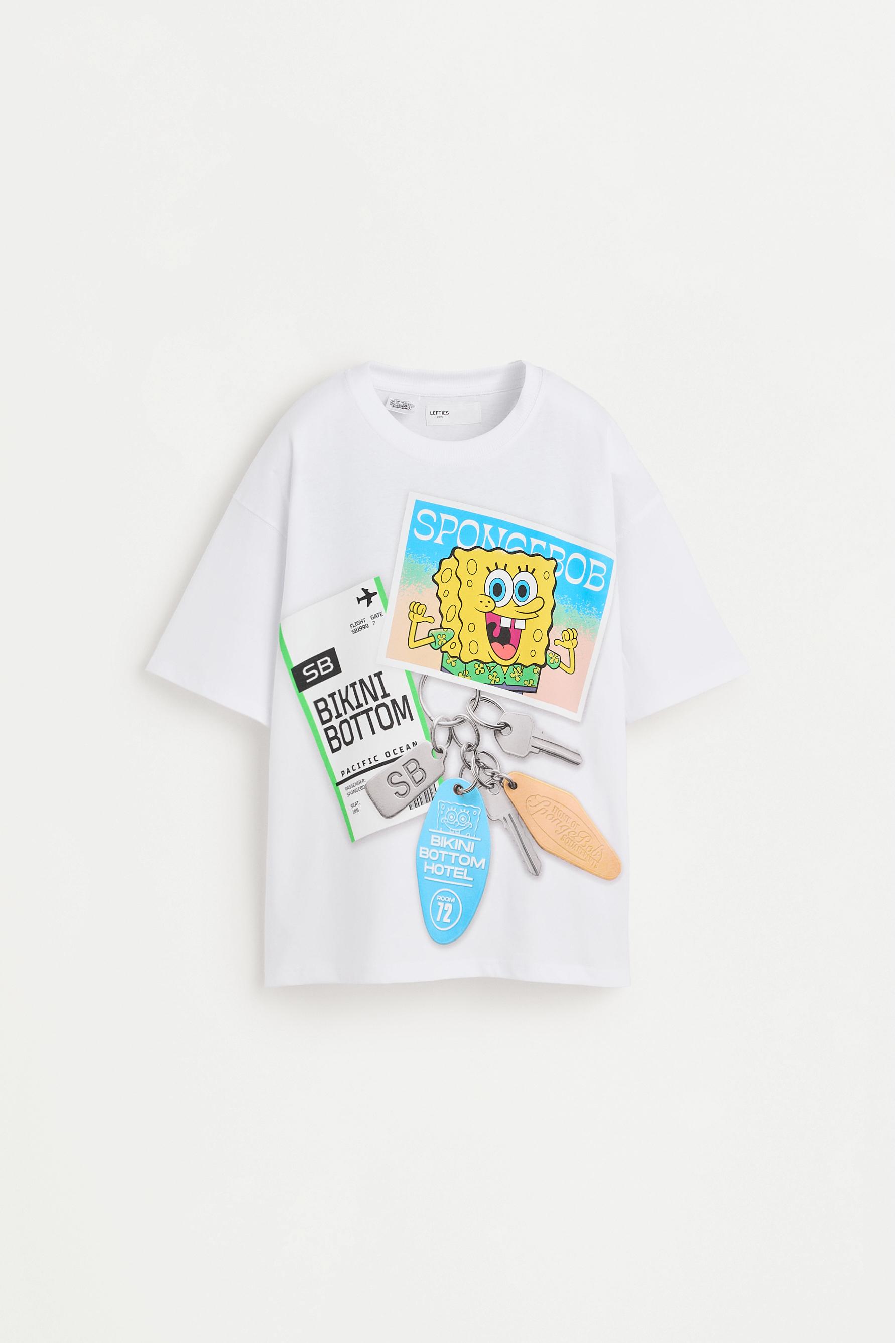 SpongeBob Nickelodeon™ back maxiprint T-shirt — WHITE
