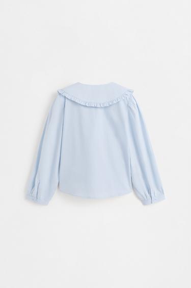 Peter Pan collar blouse — PALE BLUE 2