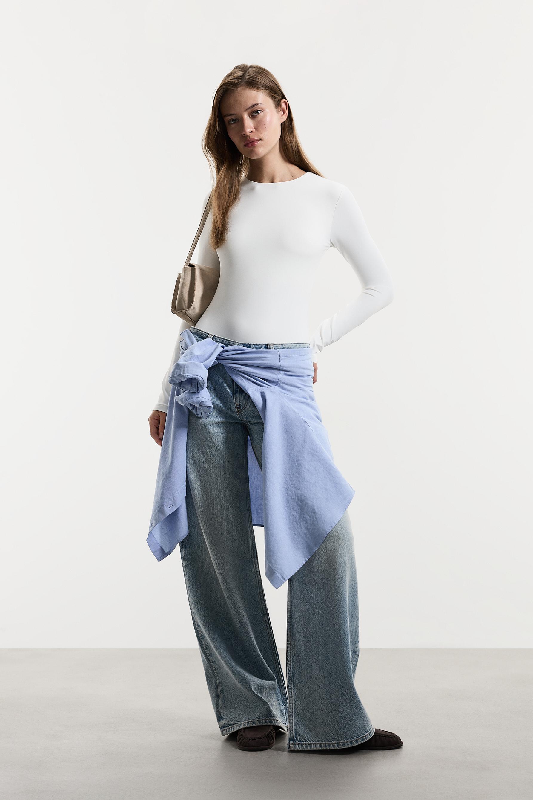 Long sleeve polyamide bodysuit — WHITE