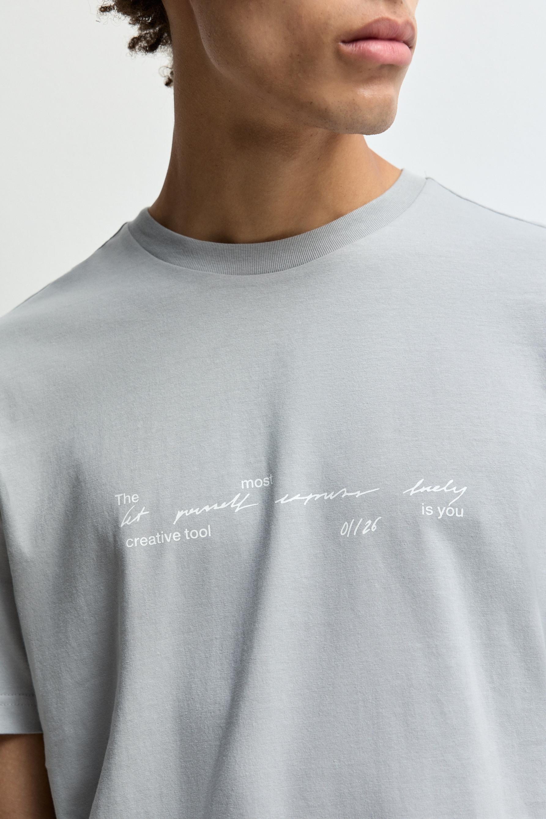 Printed T-shirt — STEEL