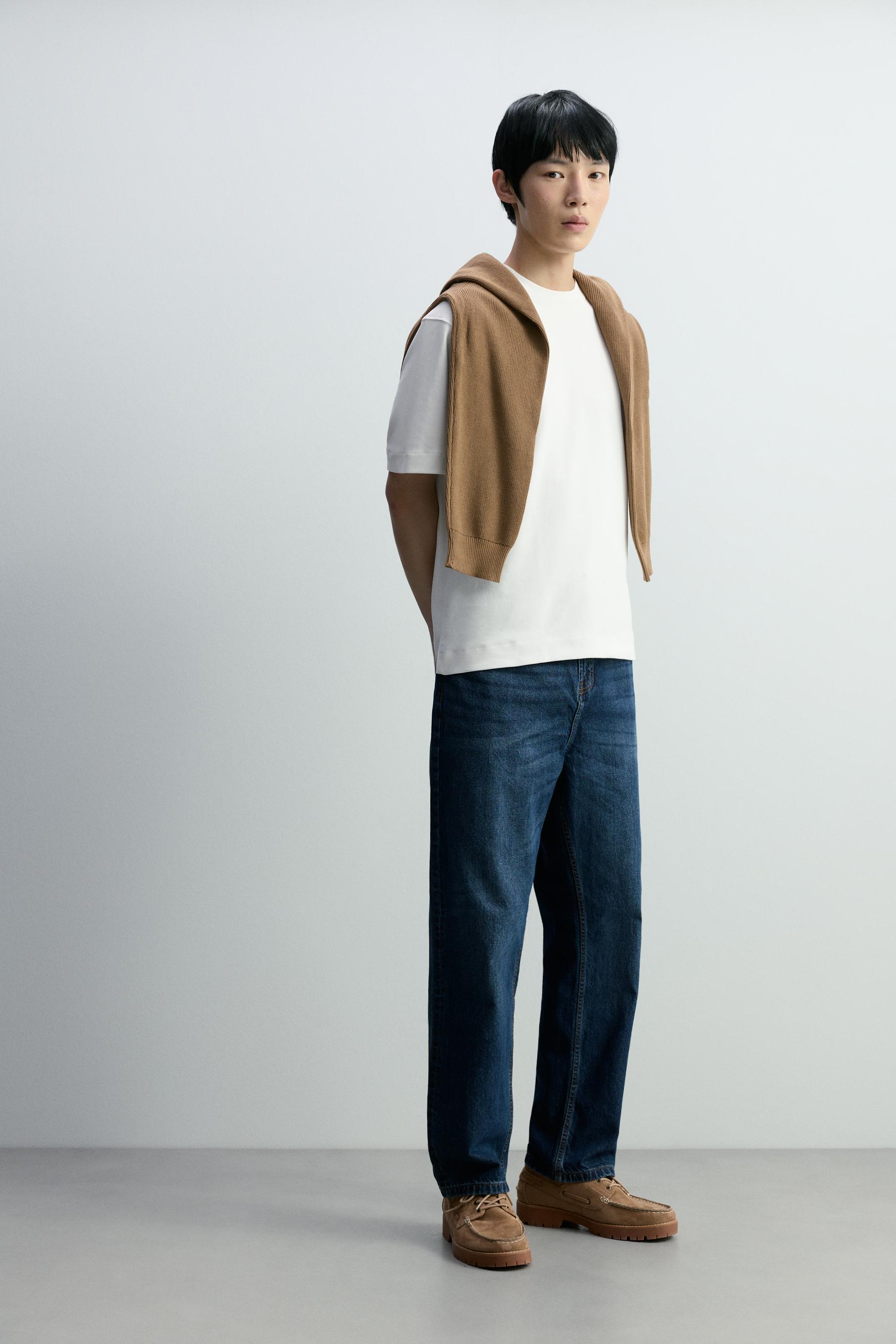 Interlock mock neck T-shirt — OFF WHITE
