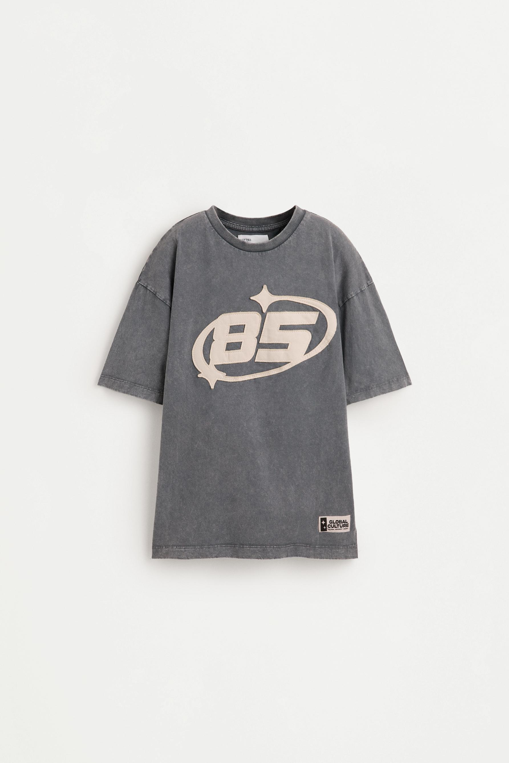 T-shirt with patch — BLUE GREY