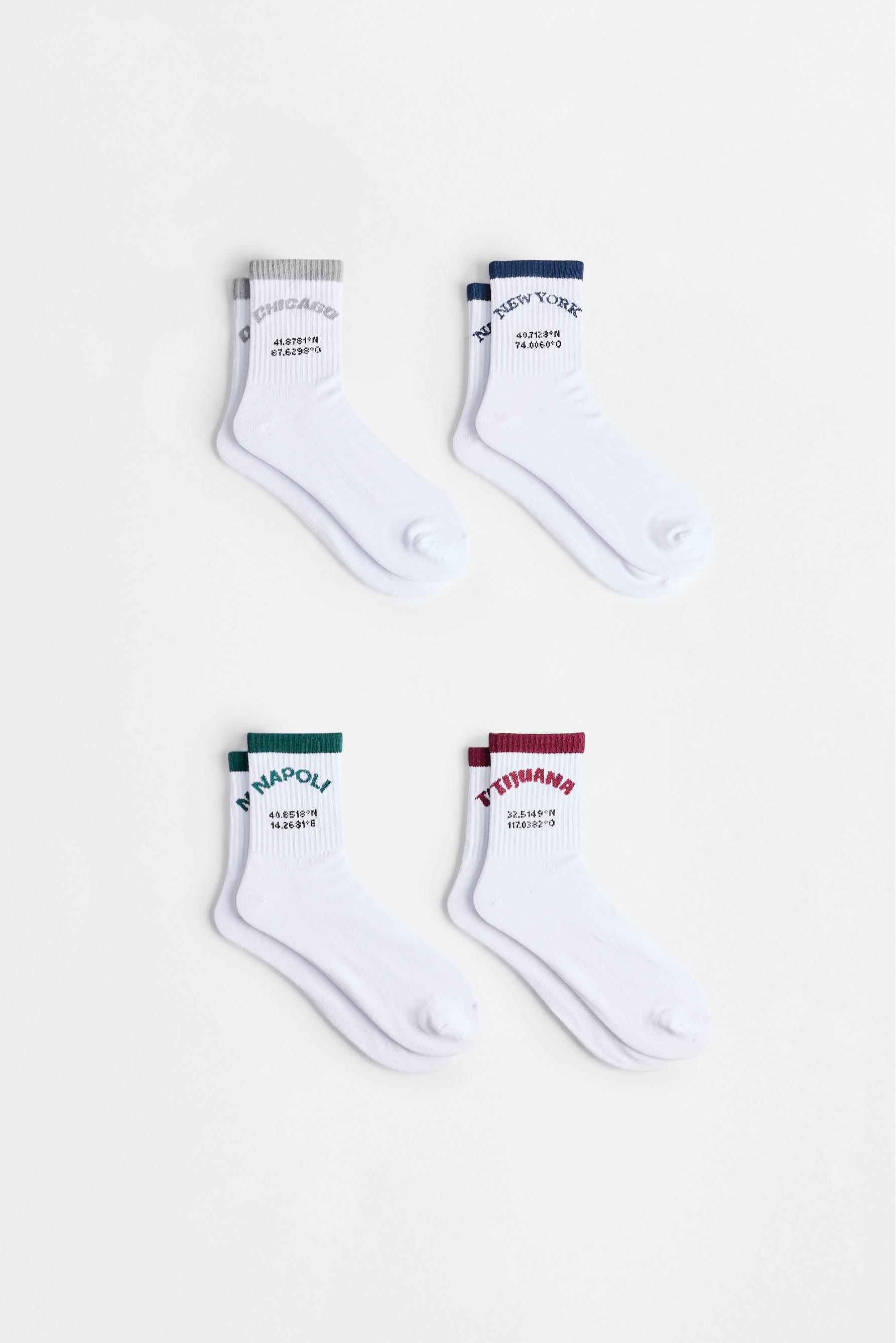 City ankle socks (4-pack) — BLUE/WHITE