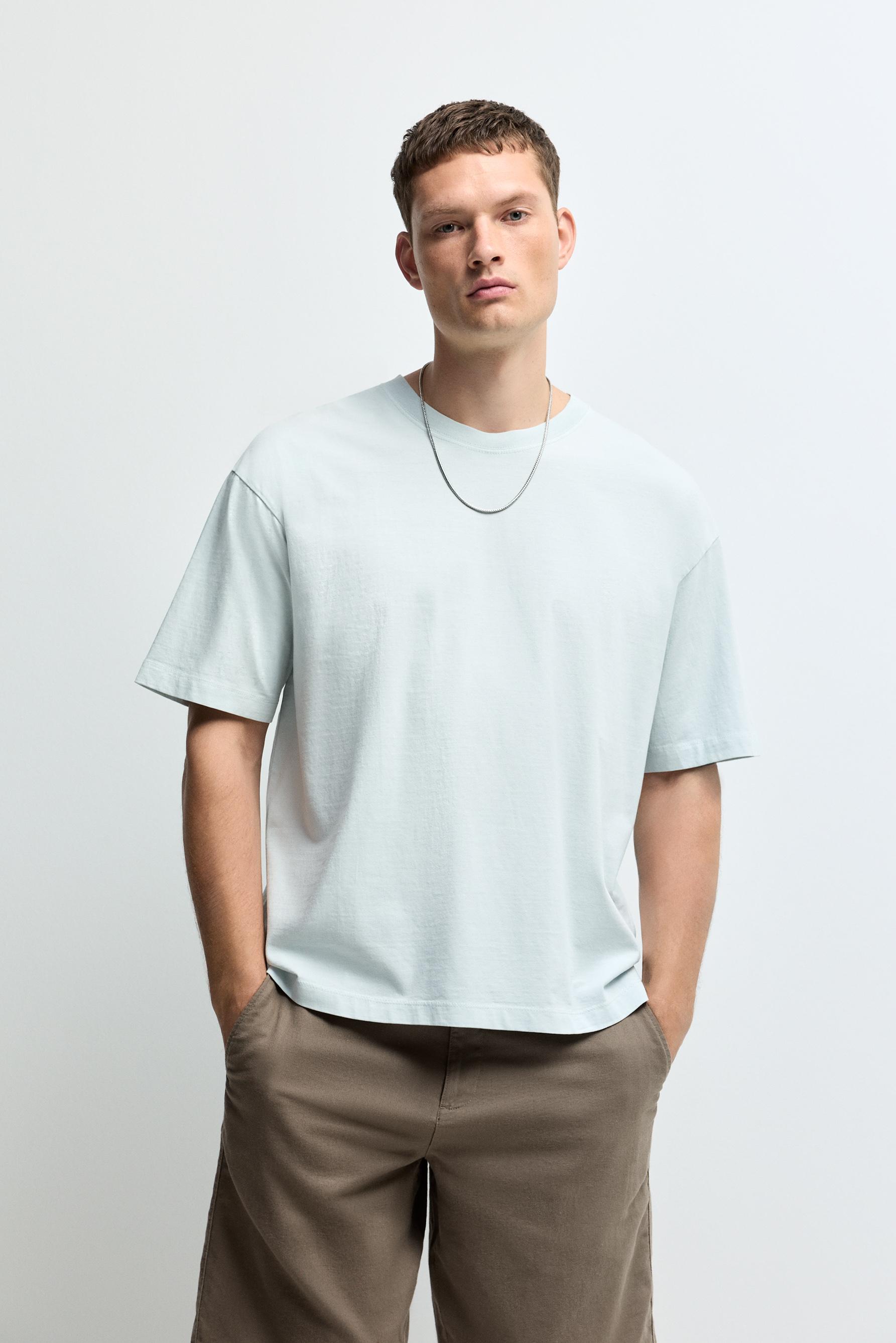 Faded-effect T-shirt — SKY BLUE