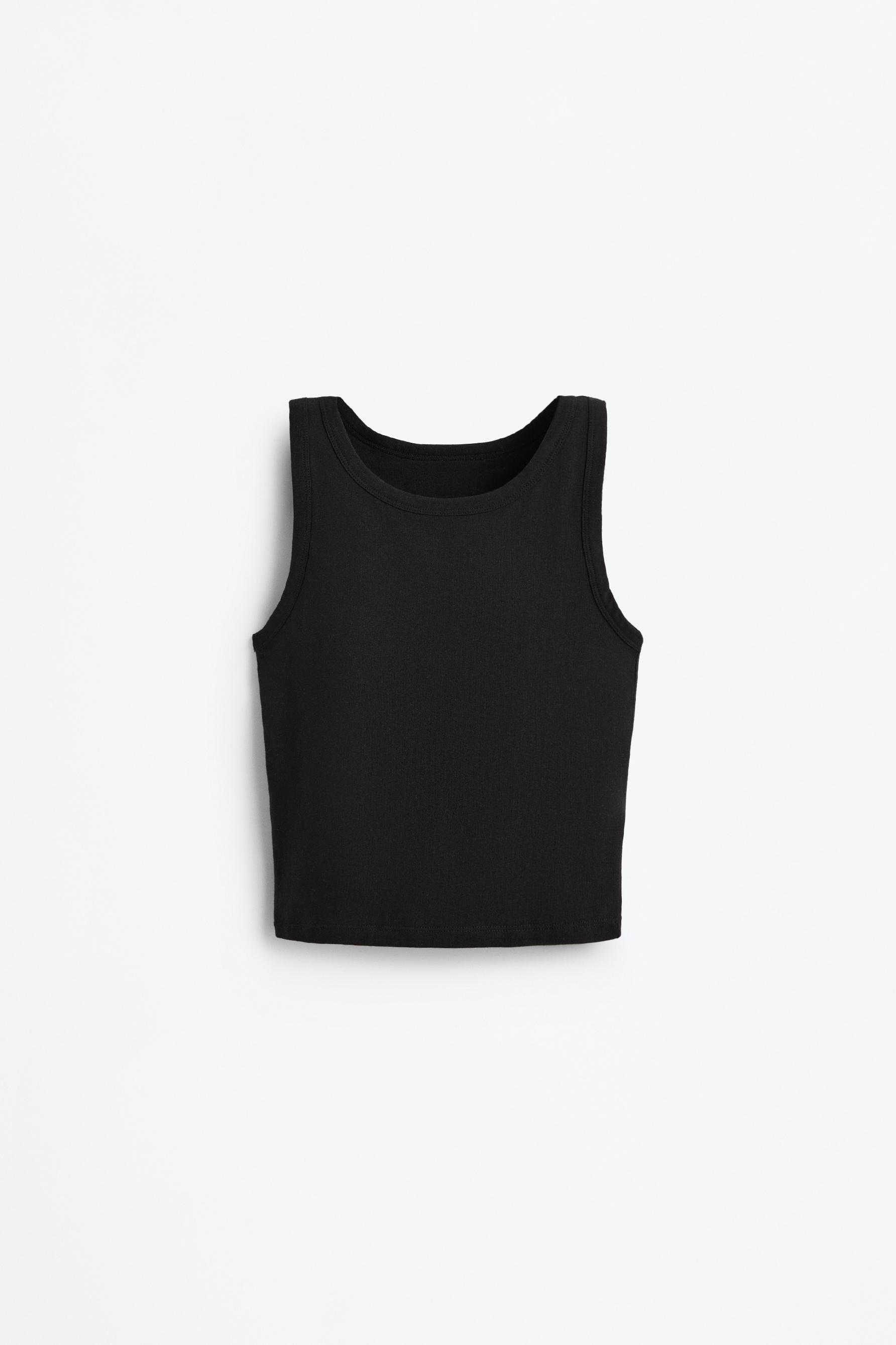 Top with built-in bra — BLACK