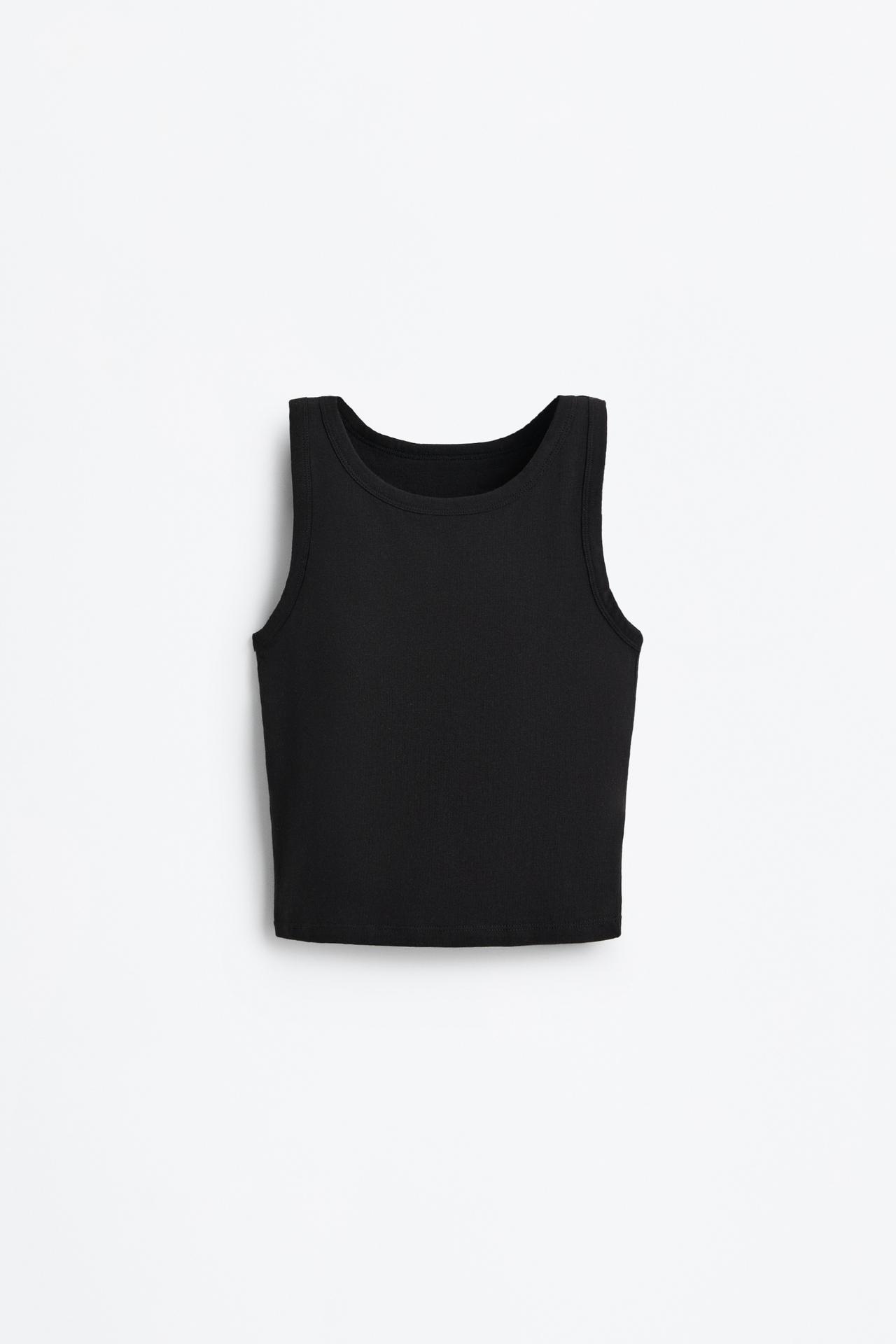 Top with built-in bra — BLACK