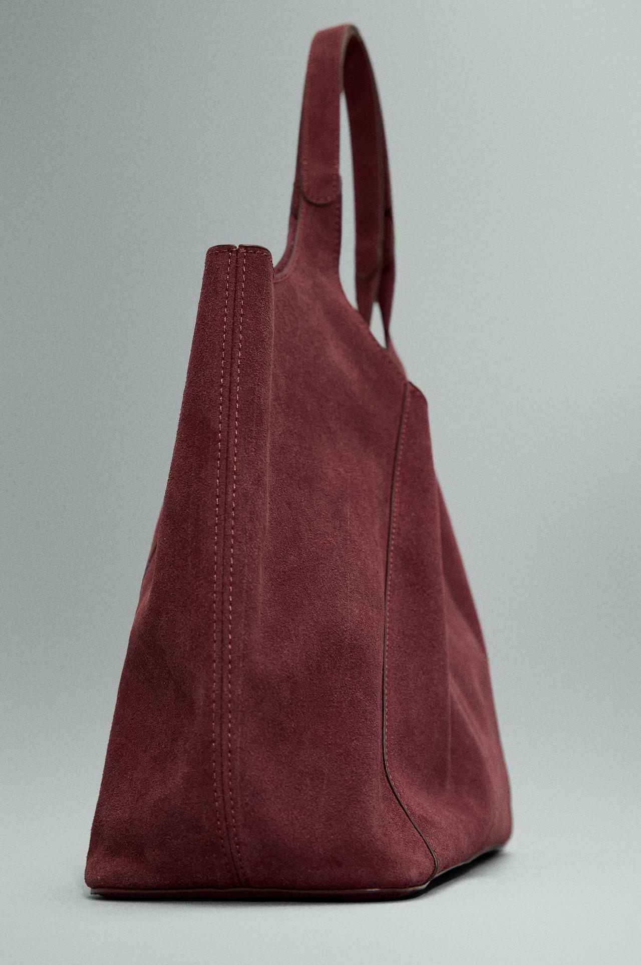 Reconstituted leather bag — BURGUNDY