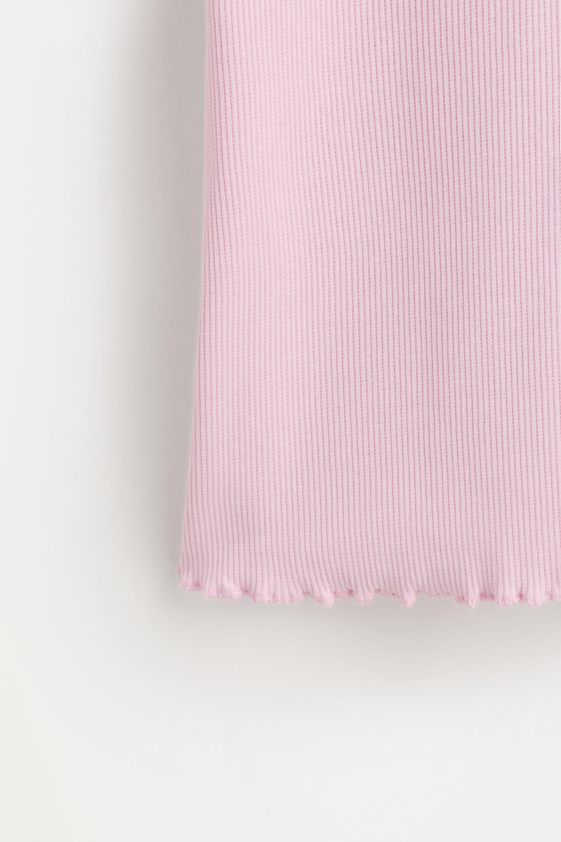 Embroidered ribbed T-shirt — PINK