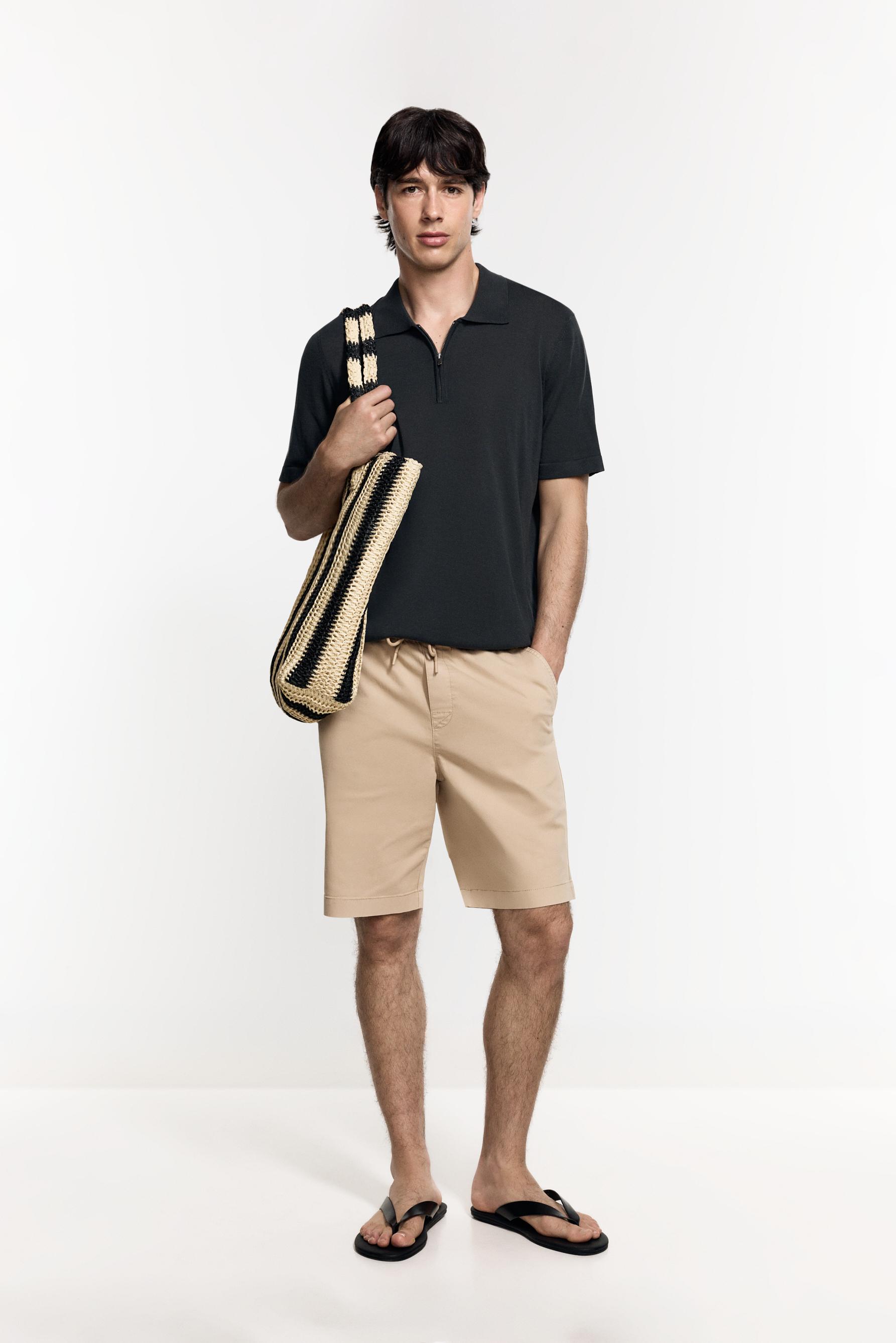 Jogger Bermuda shorts — BEIGE