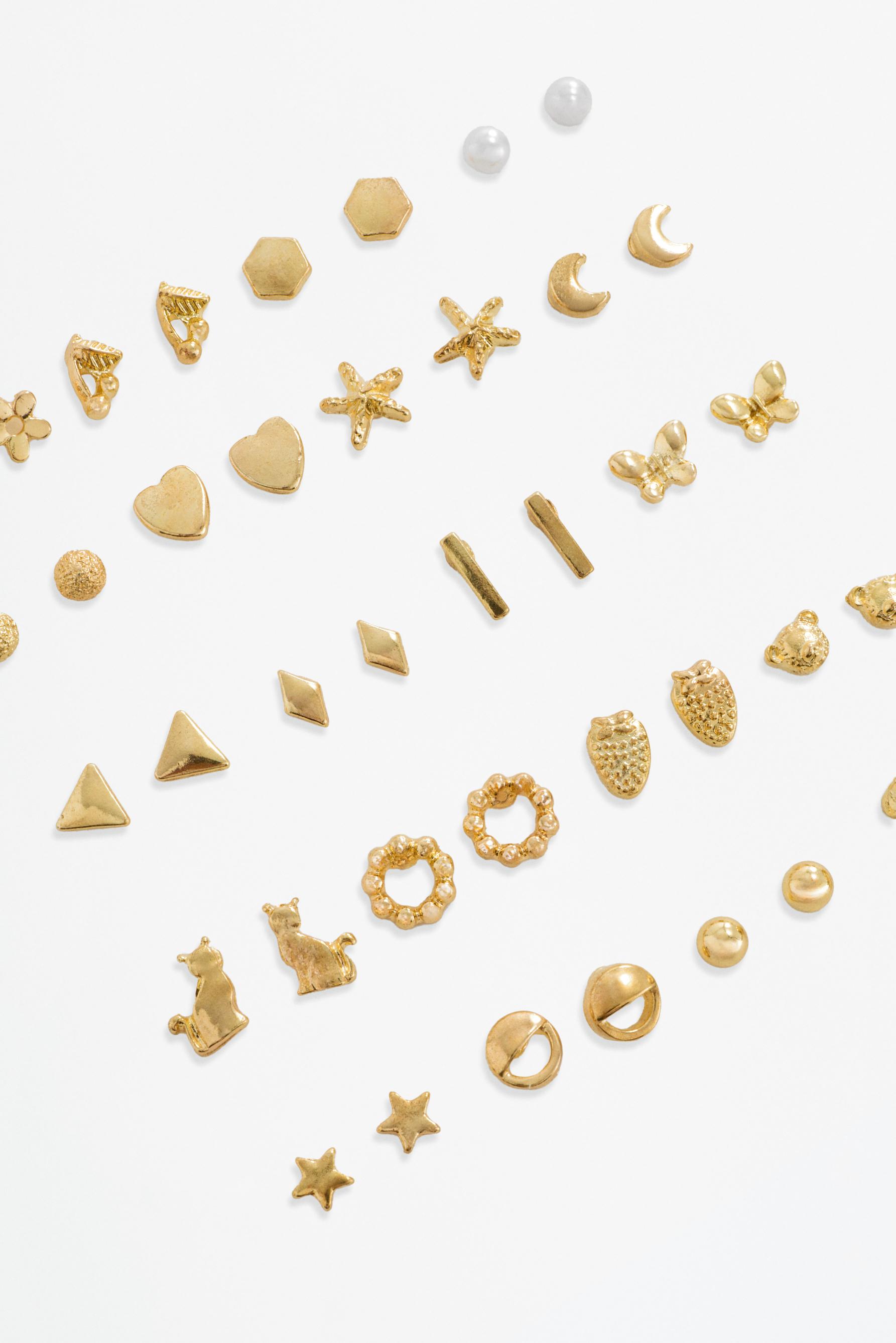 Pack of 20 mismatched earrings — GOLD