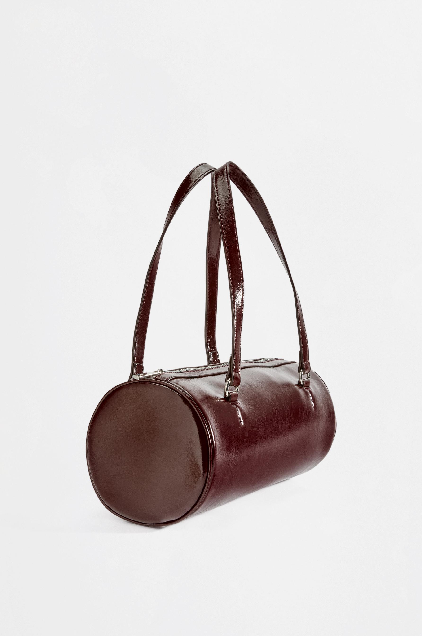 Barrel shoulder bag — BURGUNDY