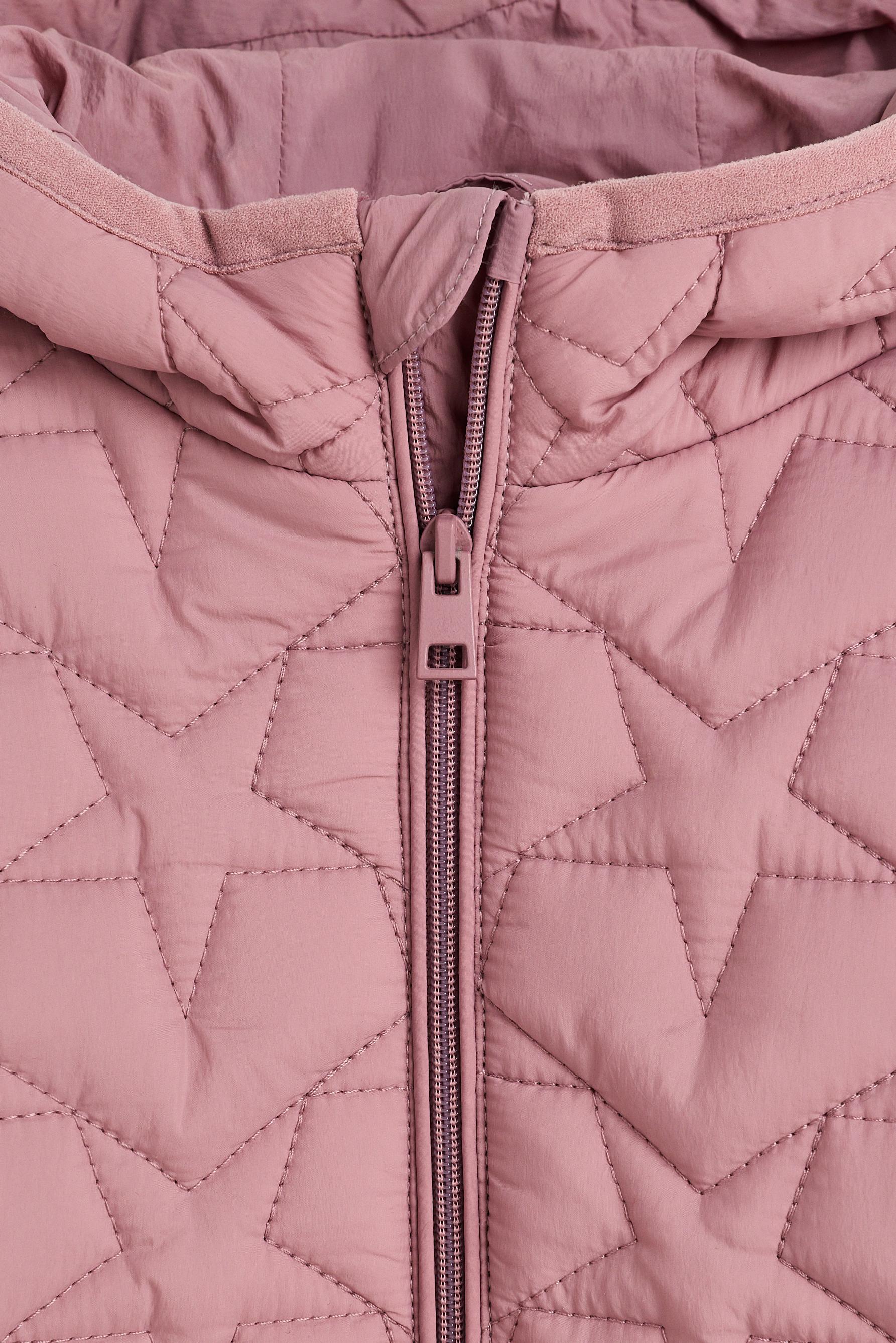 Lightweight quilted hooded star jacket — LILAC PINK