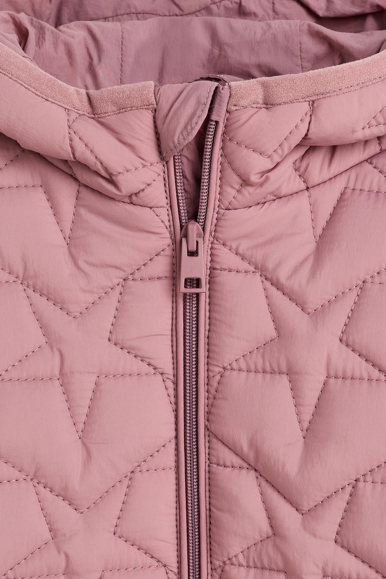 Lightweight quilted hooded star jacket — LILAC PINK
