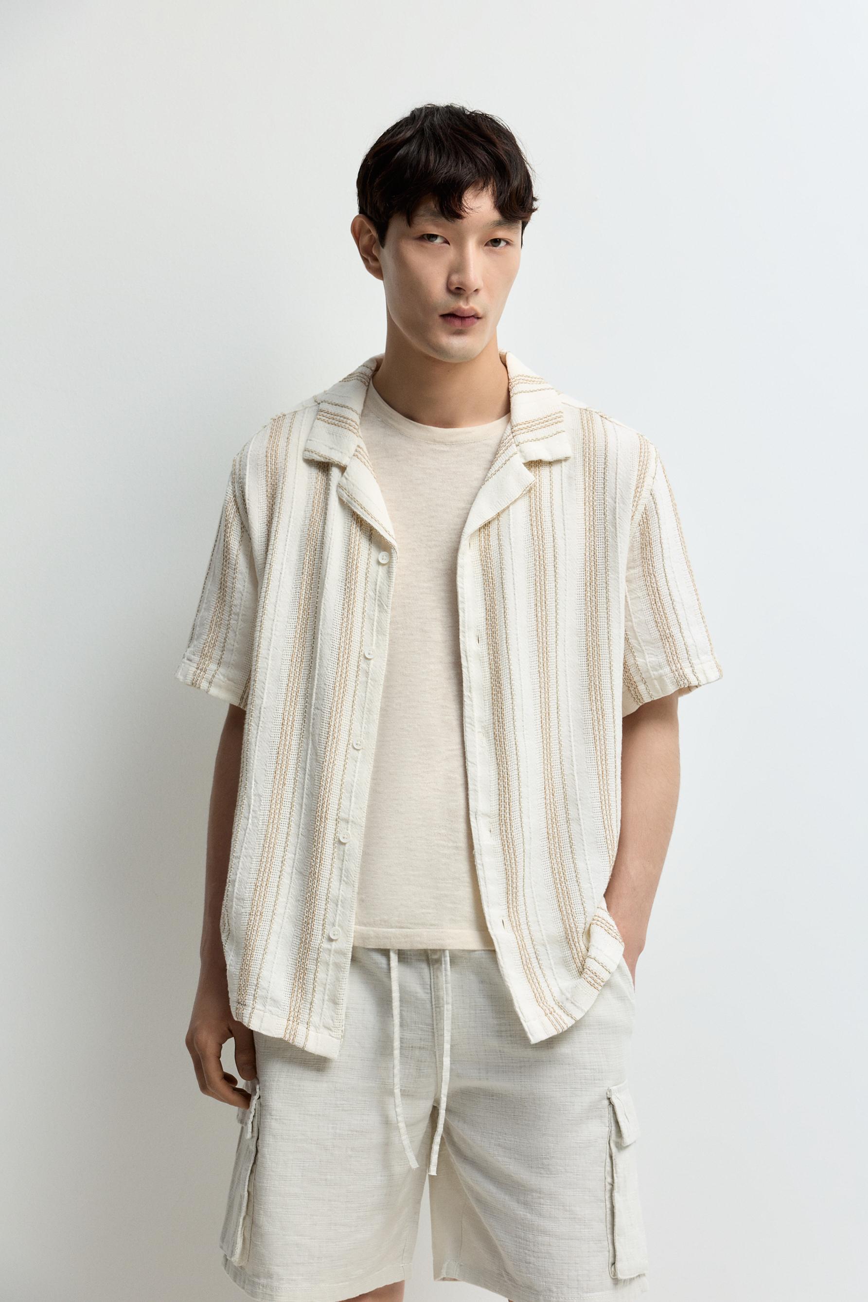 Striped rustic shirt — WHITE