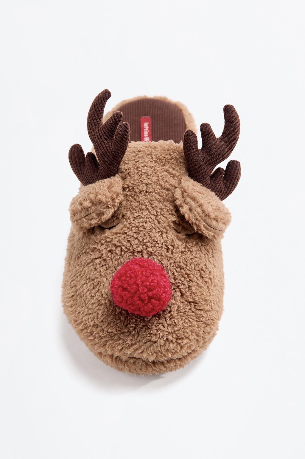 Hombre | Zapatilla de casa fluffy reno