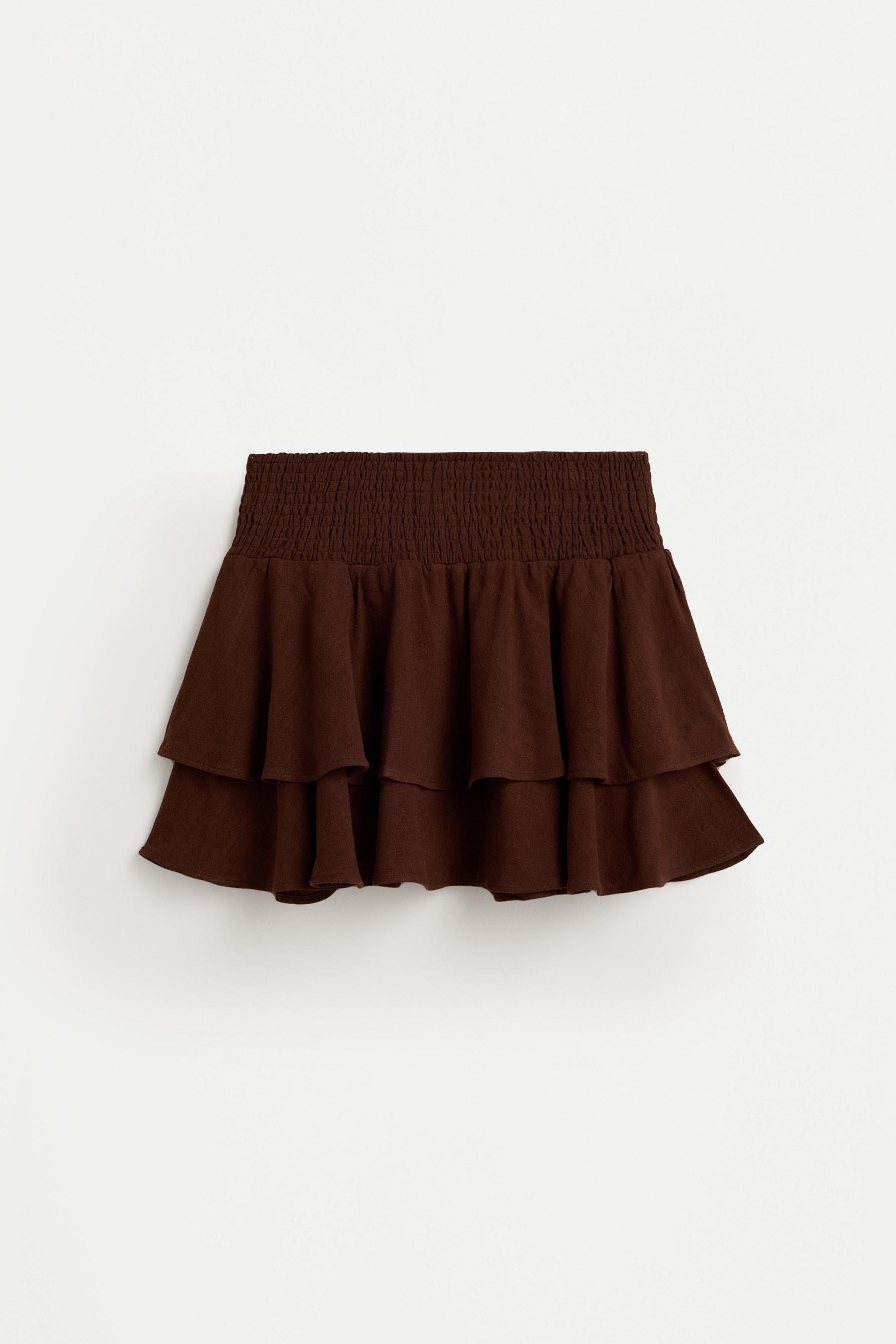 Short rustic skirt with ruffles — OCHRE