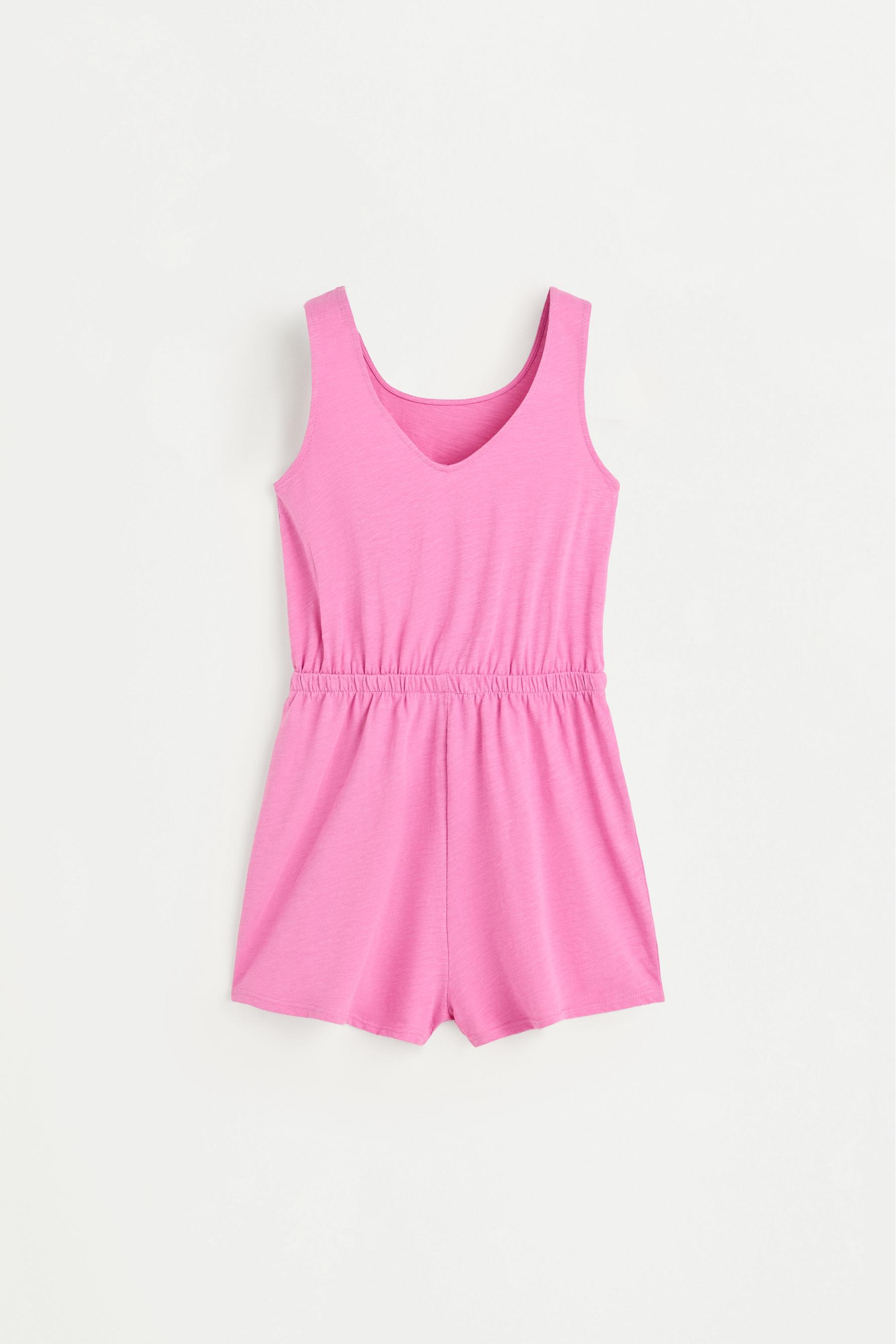 Plain short playsuit — BUBBLEGUM PINK