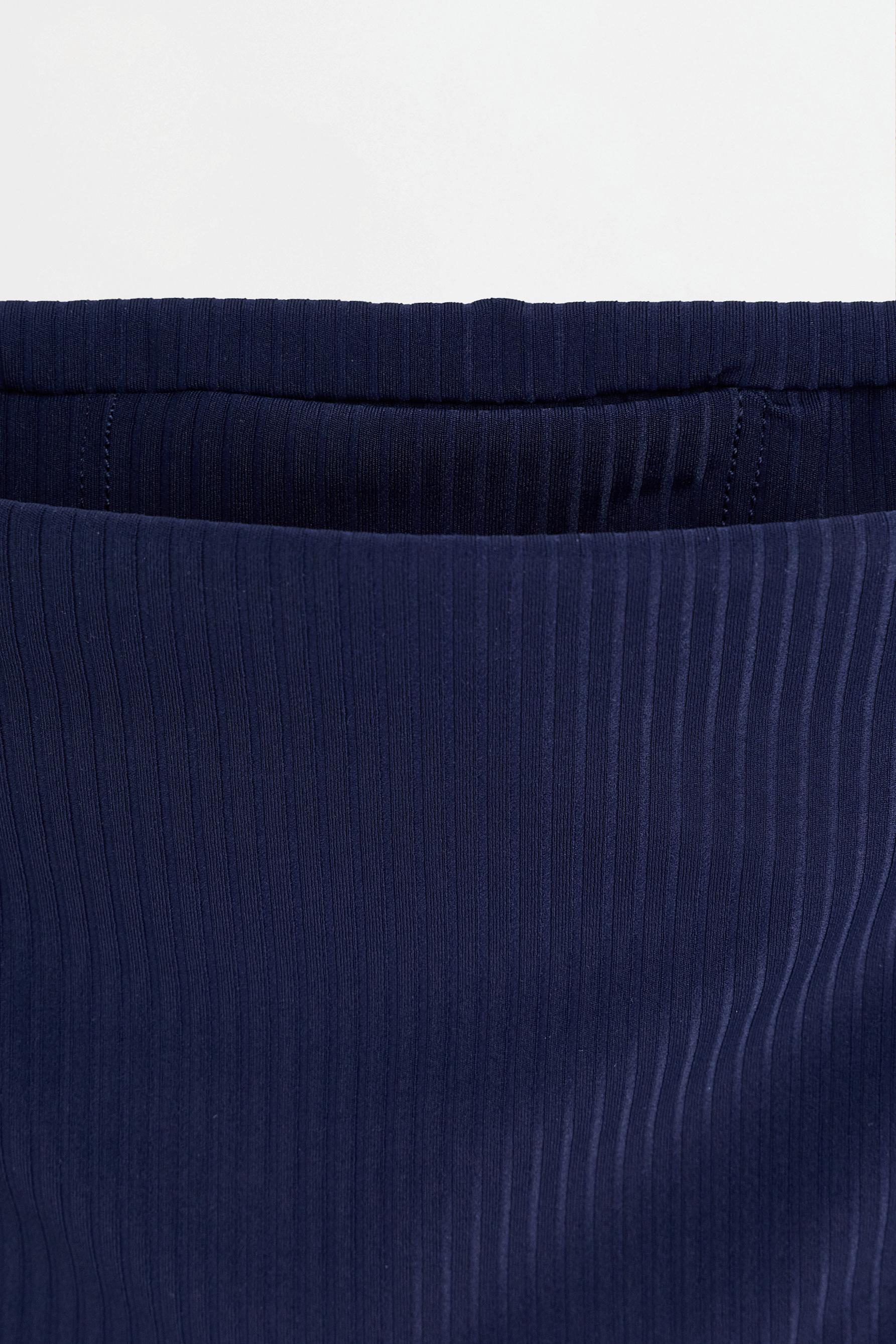 Ribbed flared sports leggings — DARK BLUE