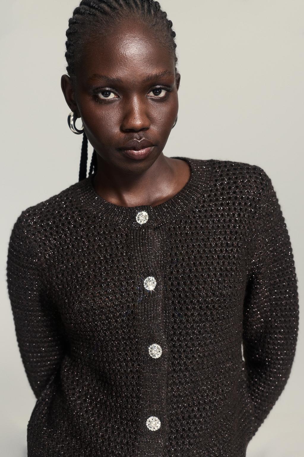 Metallic knit jacket