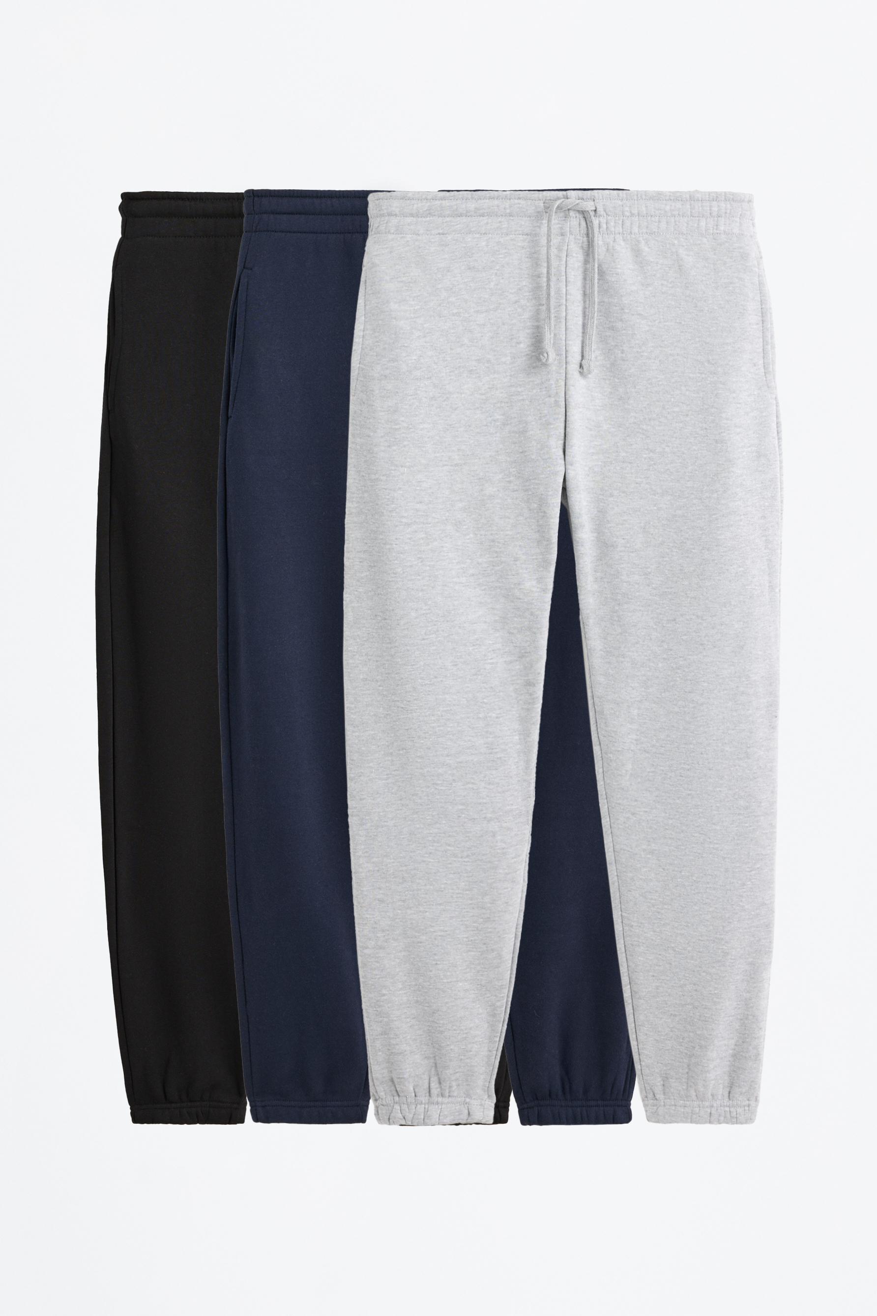 Pack of 3 basic tracksuit bottoms — BLACK