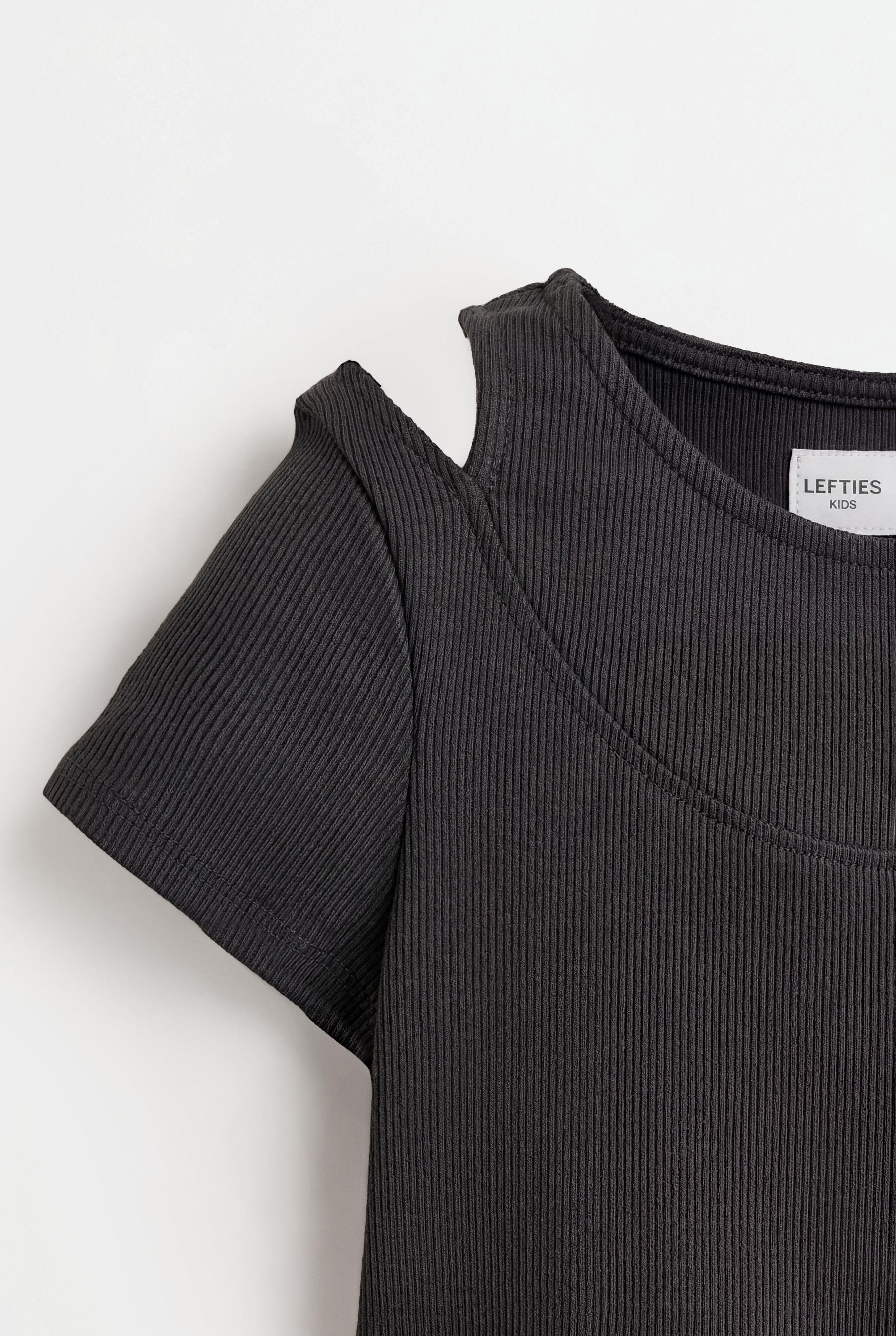 Double Ribbed T-shirt — ANTHRACITE GREY