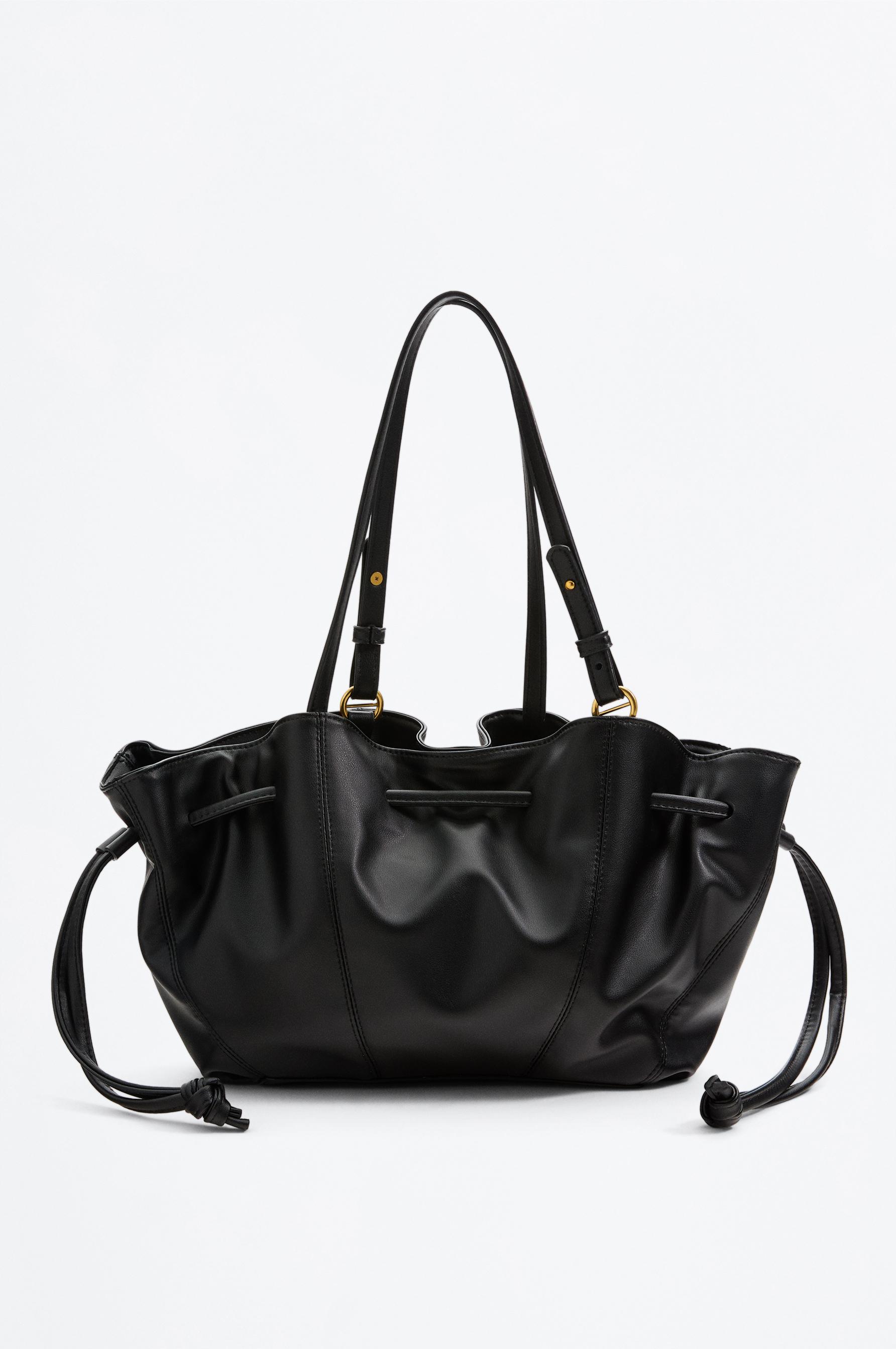 Gathered shoulder bag — BLACK