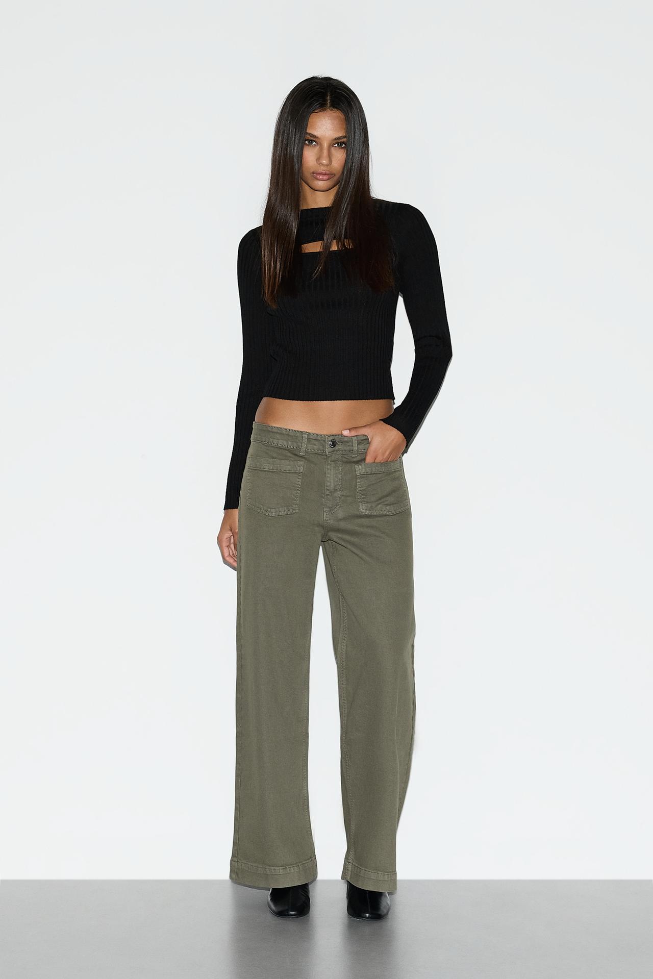 Culotte pocket jeans — DARK KHAKI