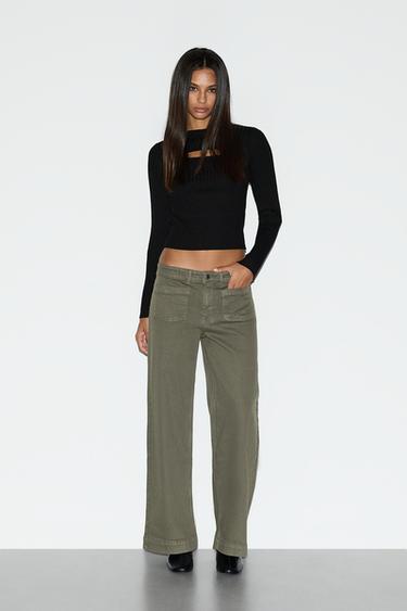 Culotte pocket jeans — DARK KHAKI 2