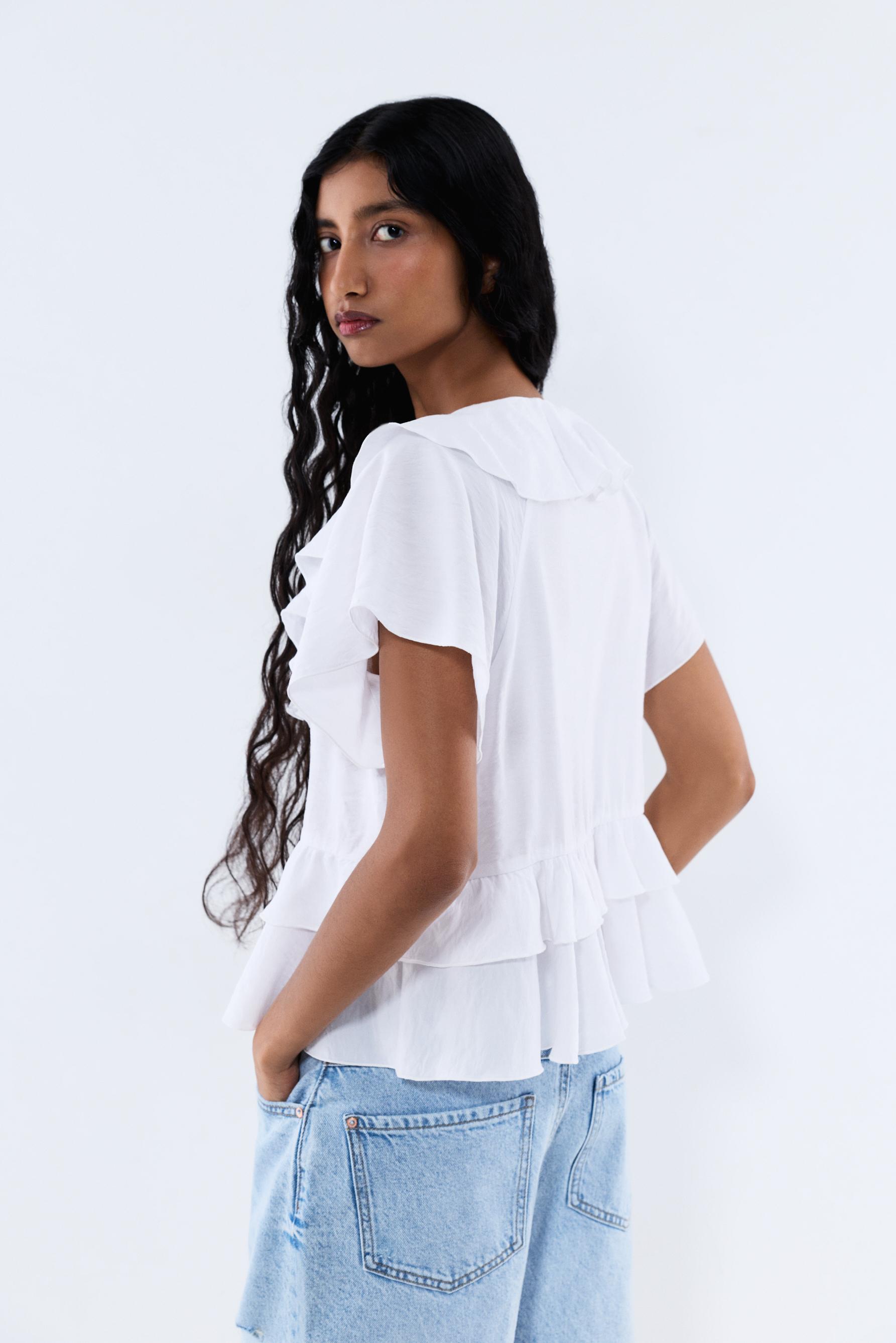 Ruffled Blouse — WHITE
