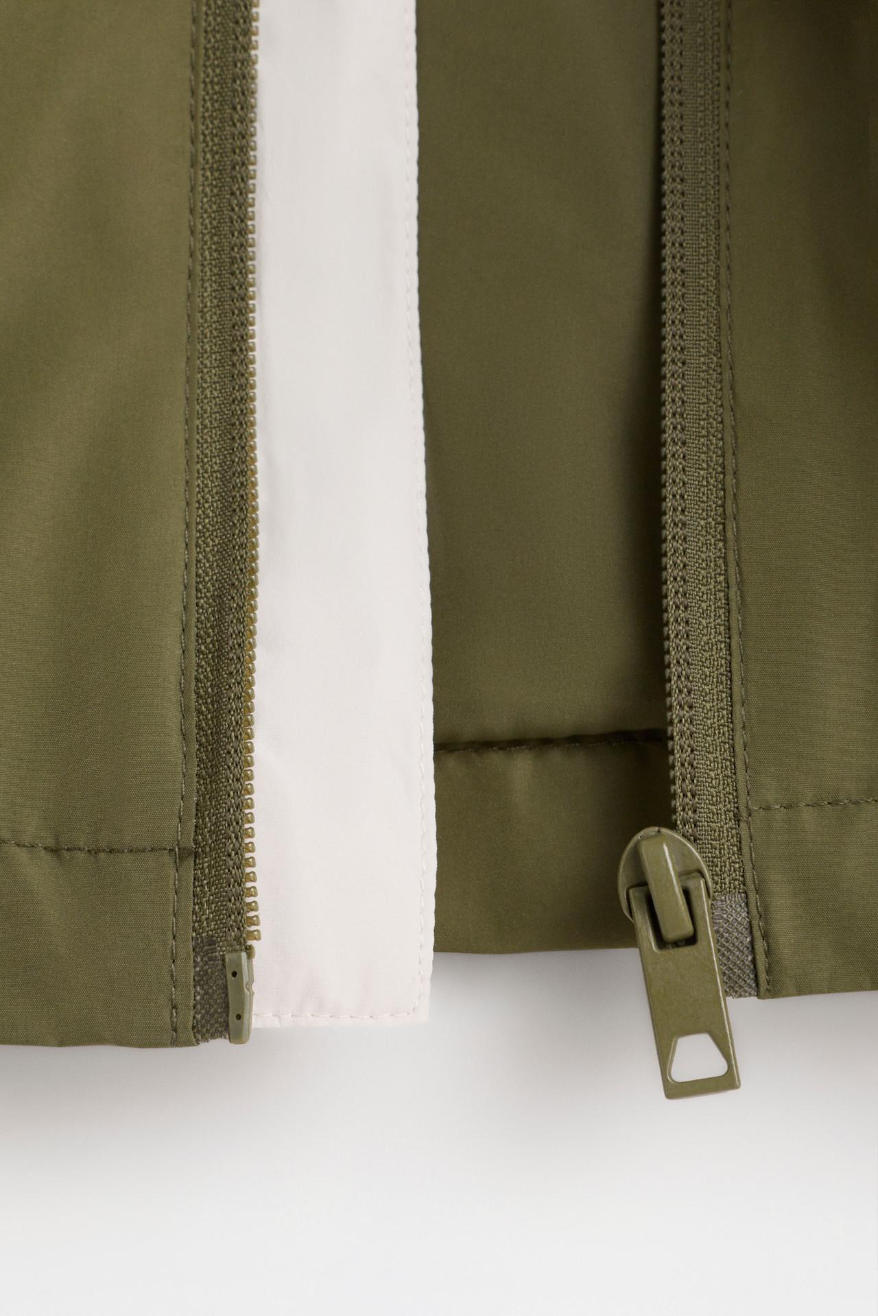 Color block windbreaker jacket — KHAKI