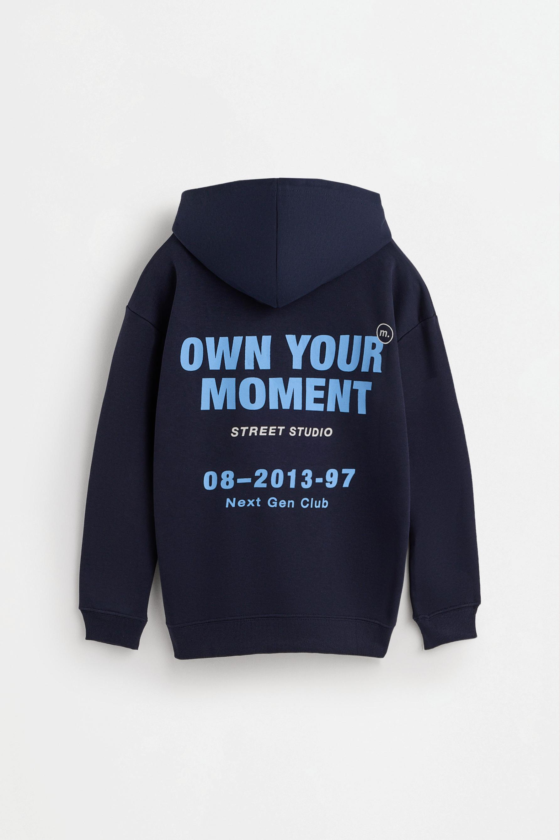 Maxi-print back hoodie — NAVY