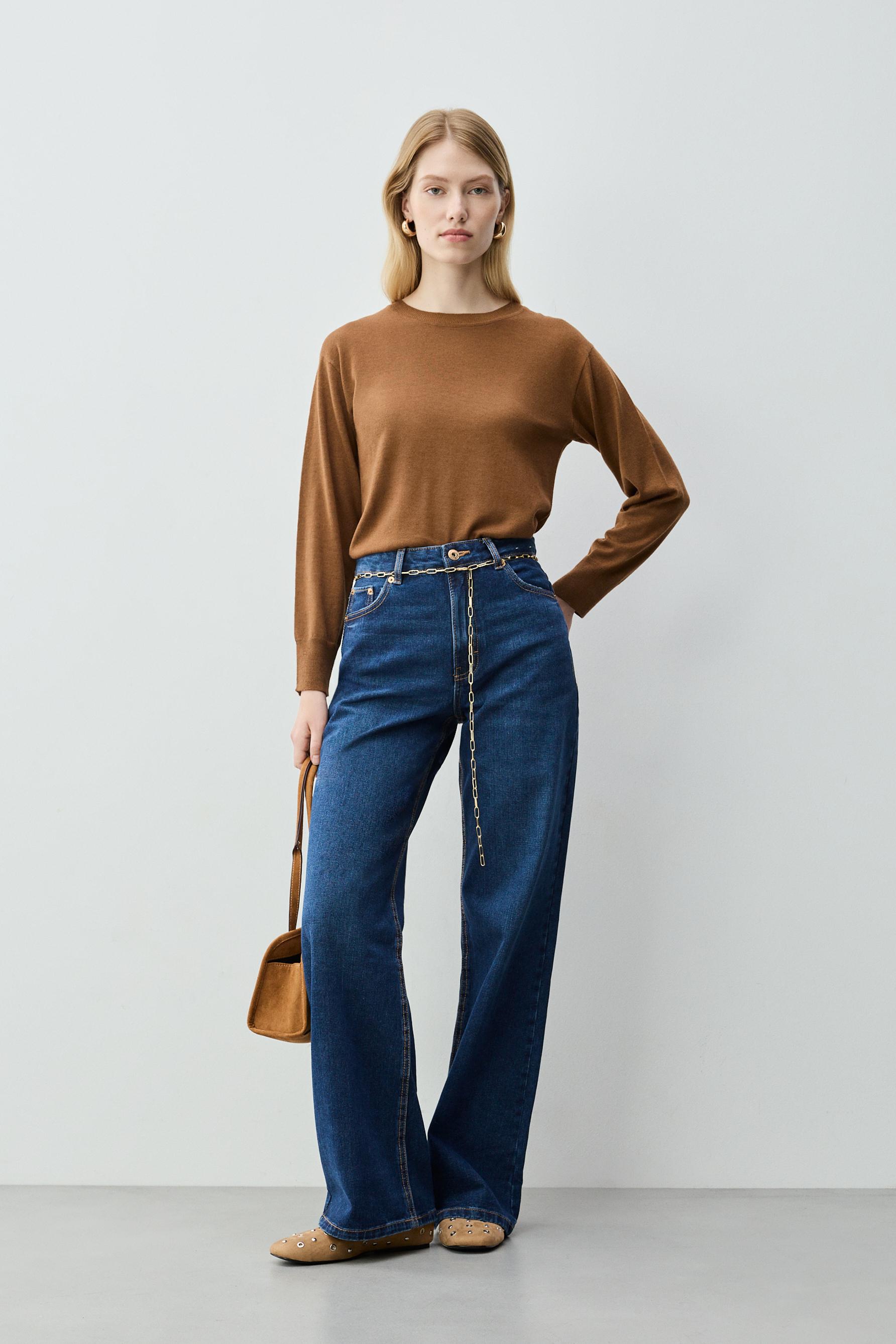 Jeans wide leg cadena