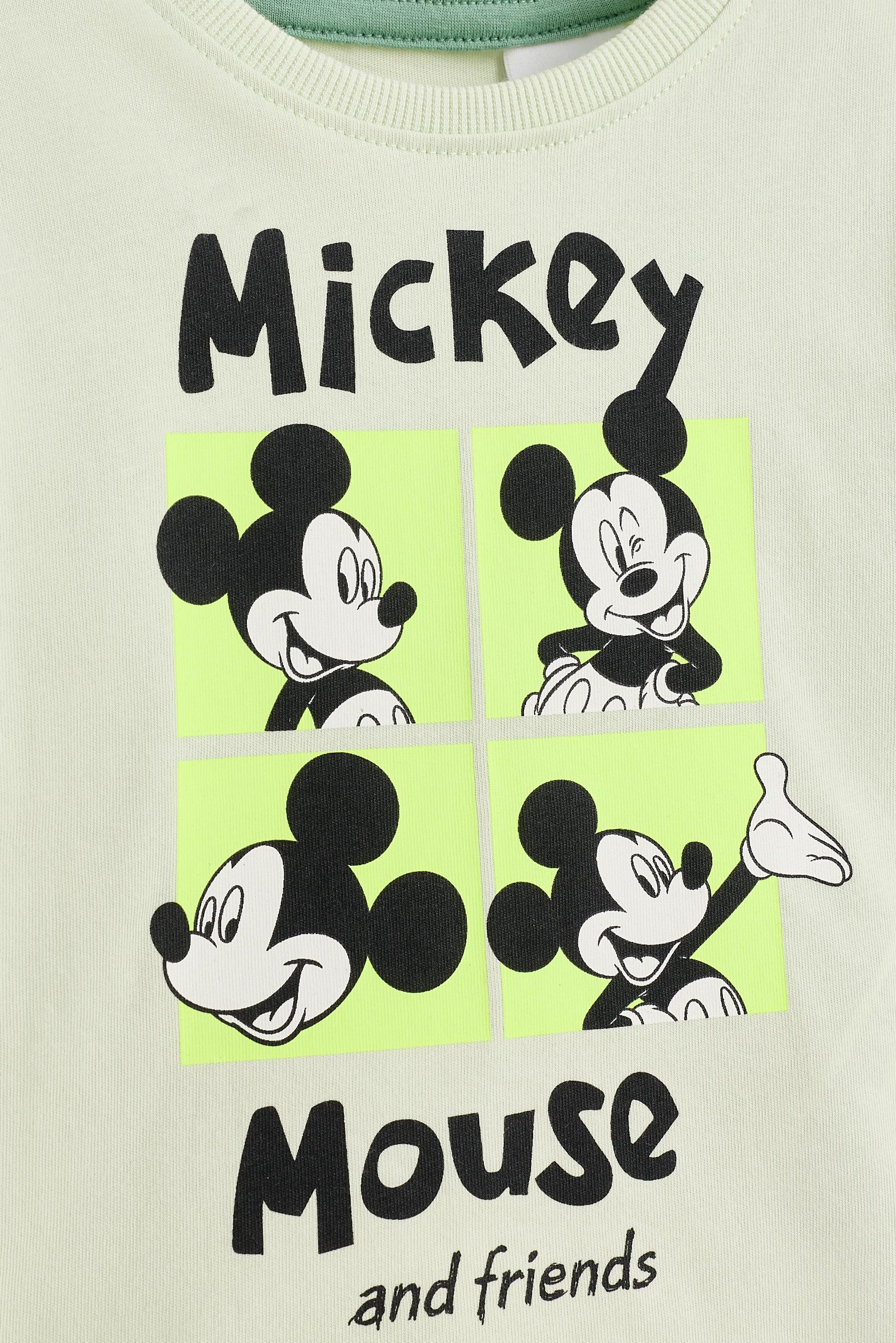 Mickey Mouse ©Disney T-shirt and Bermuda shorts co-ord — GREEN