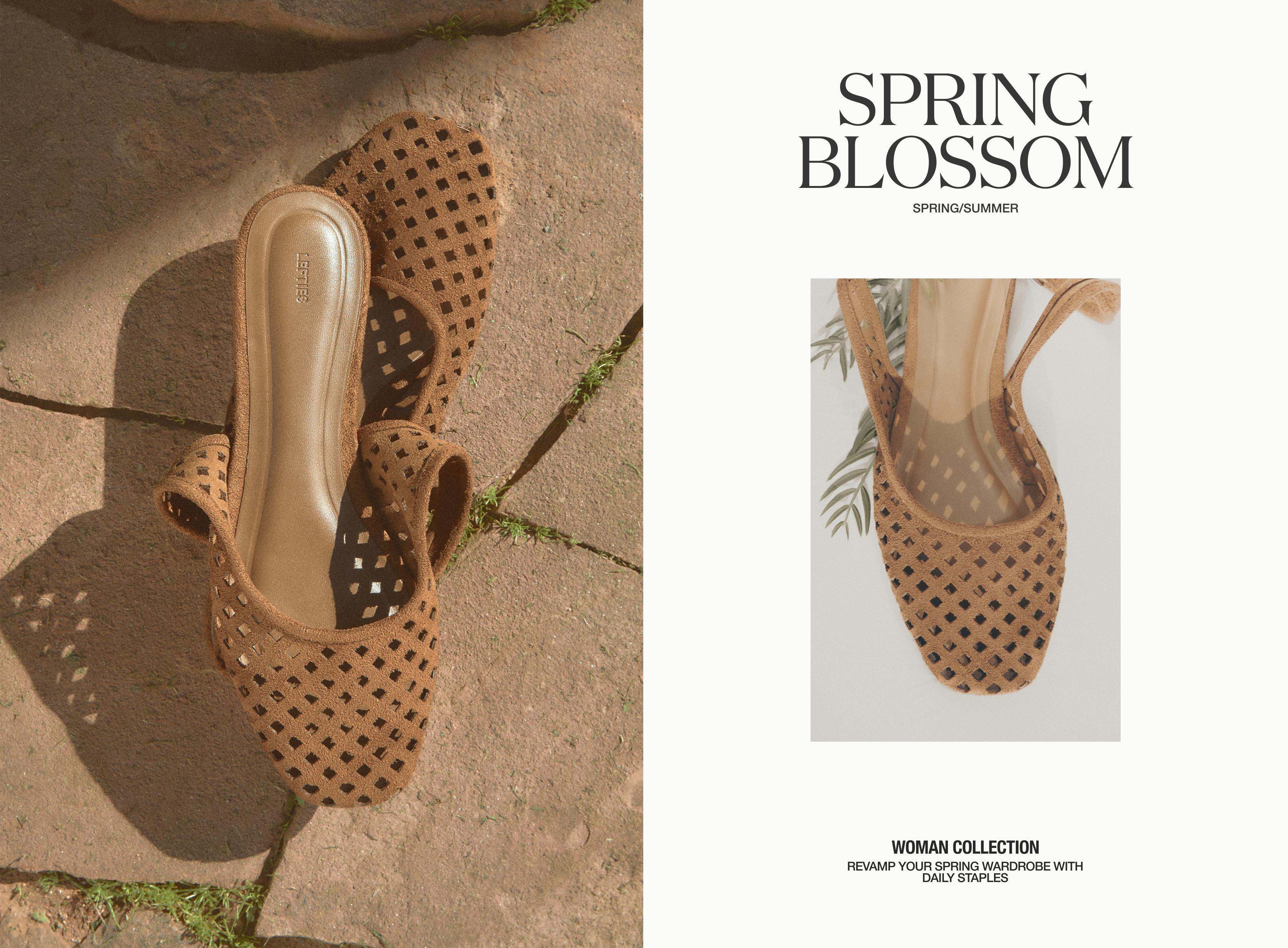 Openwork slingback flats — LEATHER