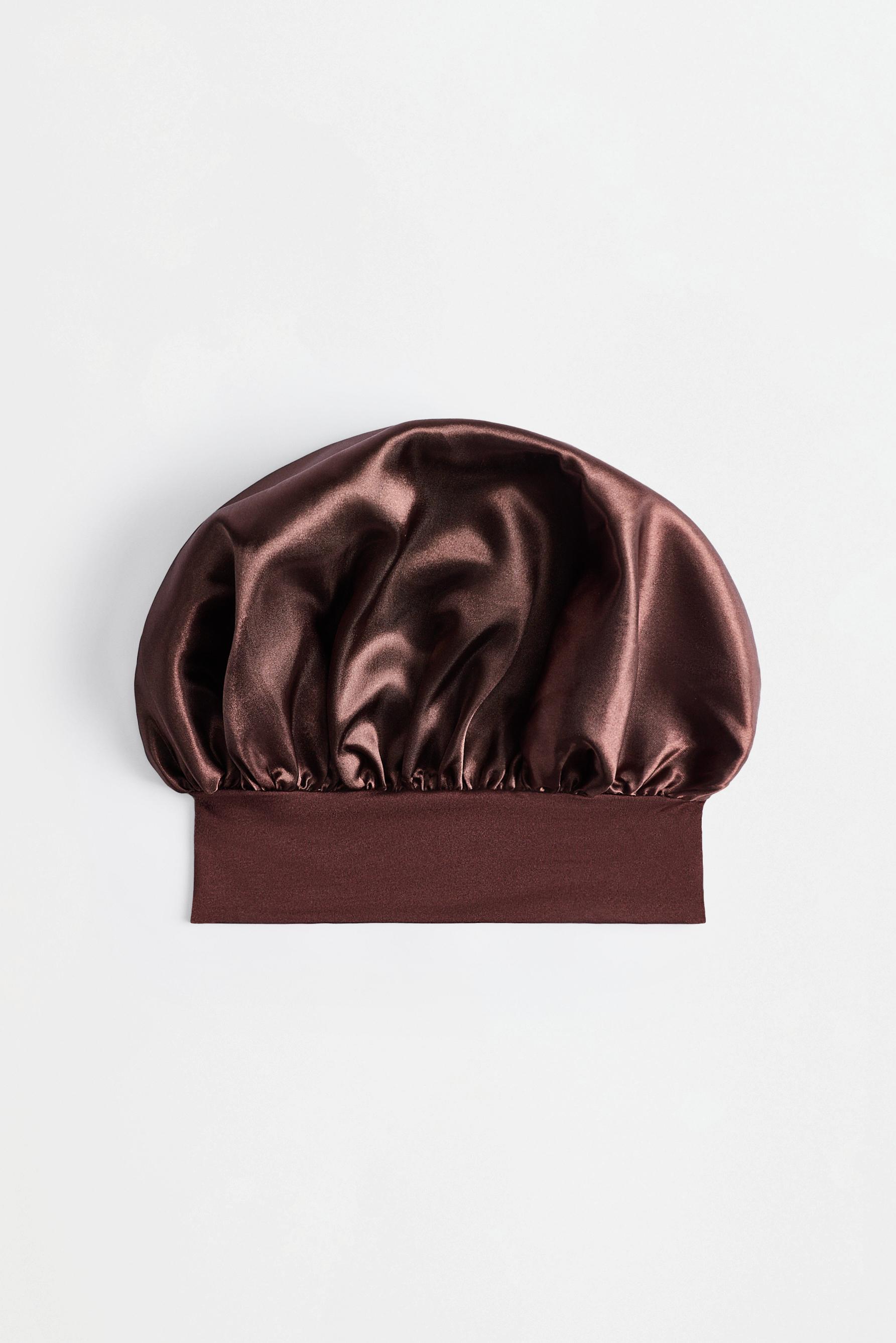 Satin sleep cap — BROWN