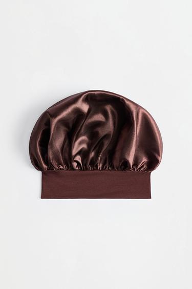Satin sleep cap — BROWN 1