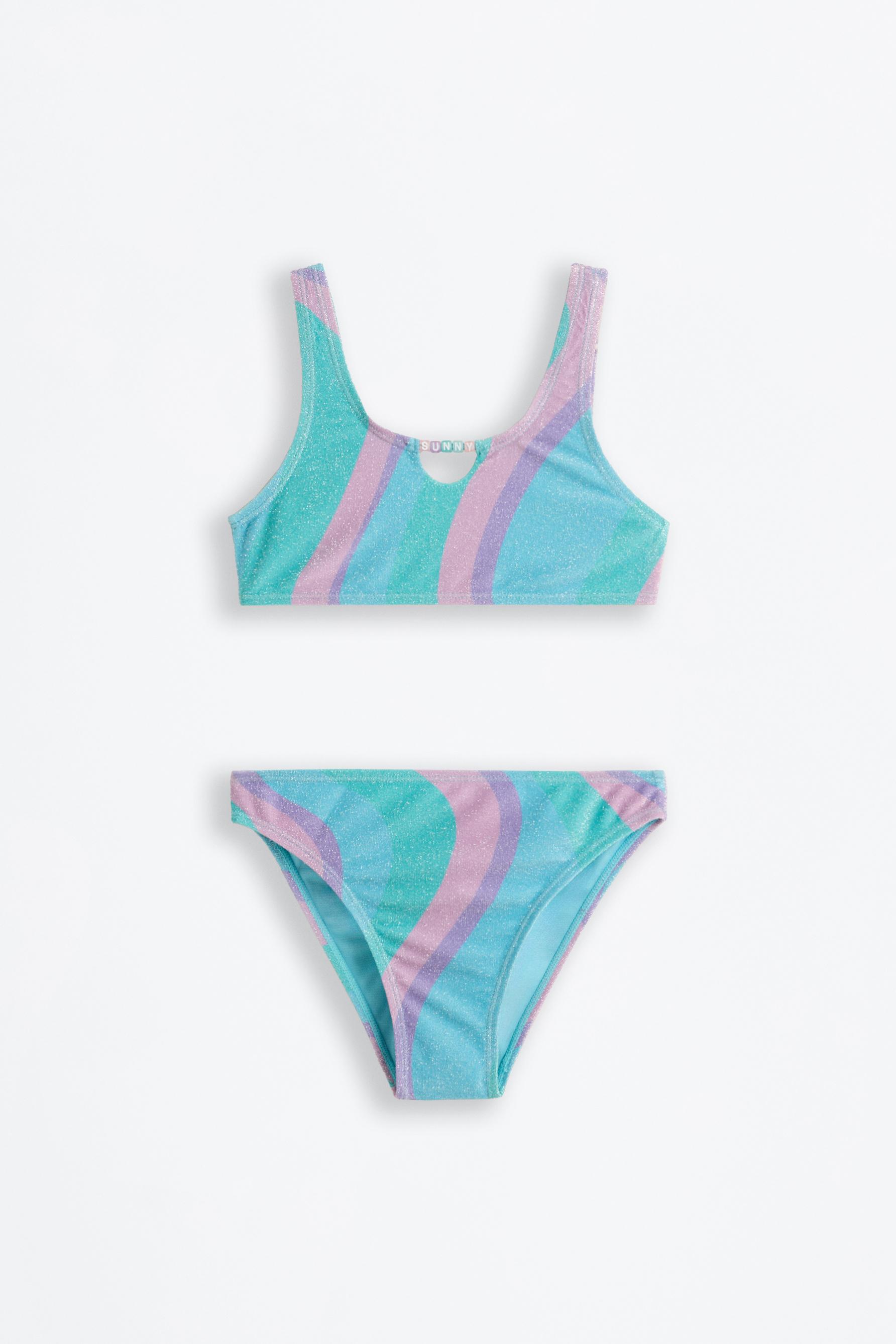 Beaded shiny bikini — BLUE TONES
