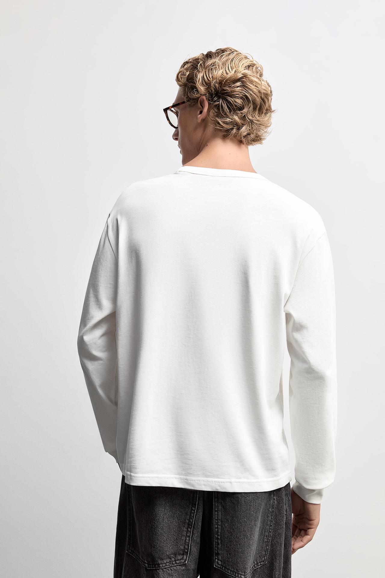 Medium-weight jersey long sleeve T-shirt — OFF WHITE