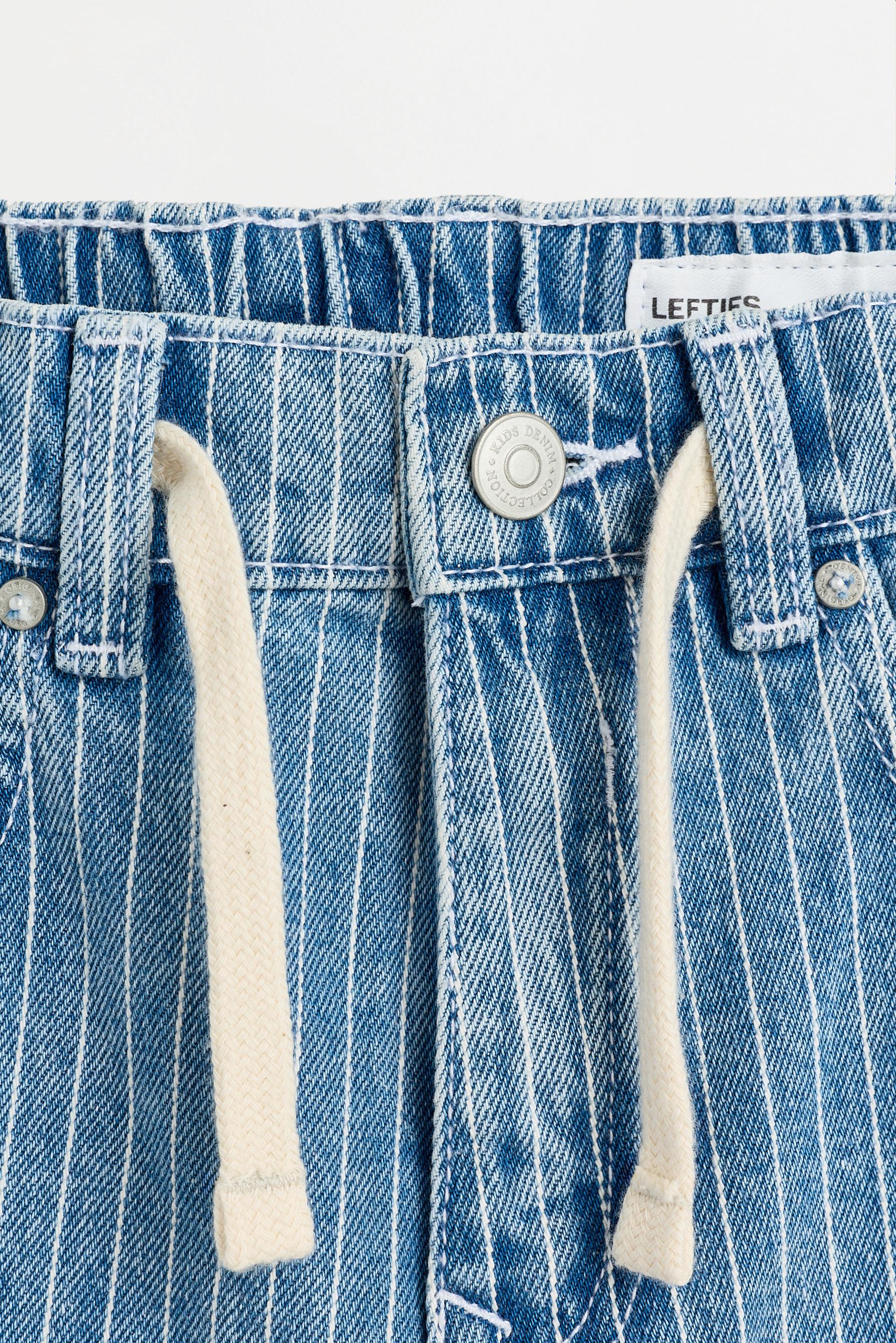 Striped denim Bermuda shorts — PALE INDIGO