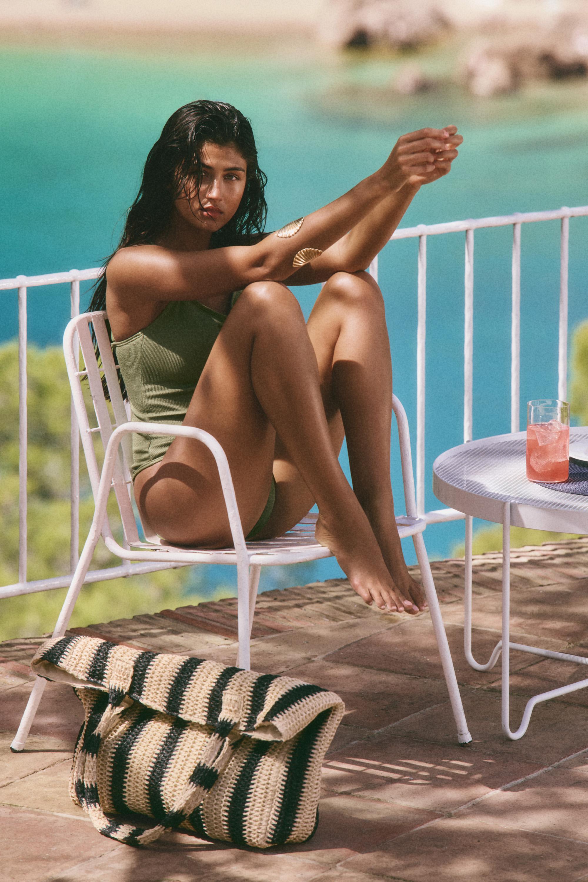 Shimmery swimsuit — MEDIUM GREEN